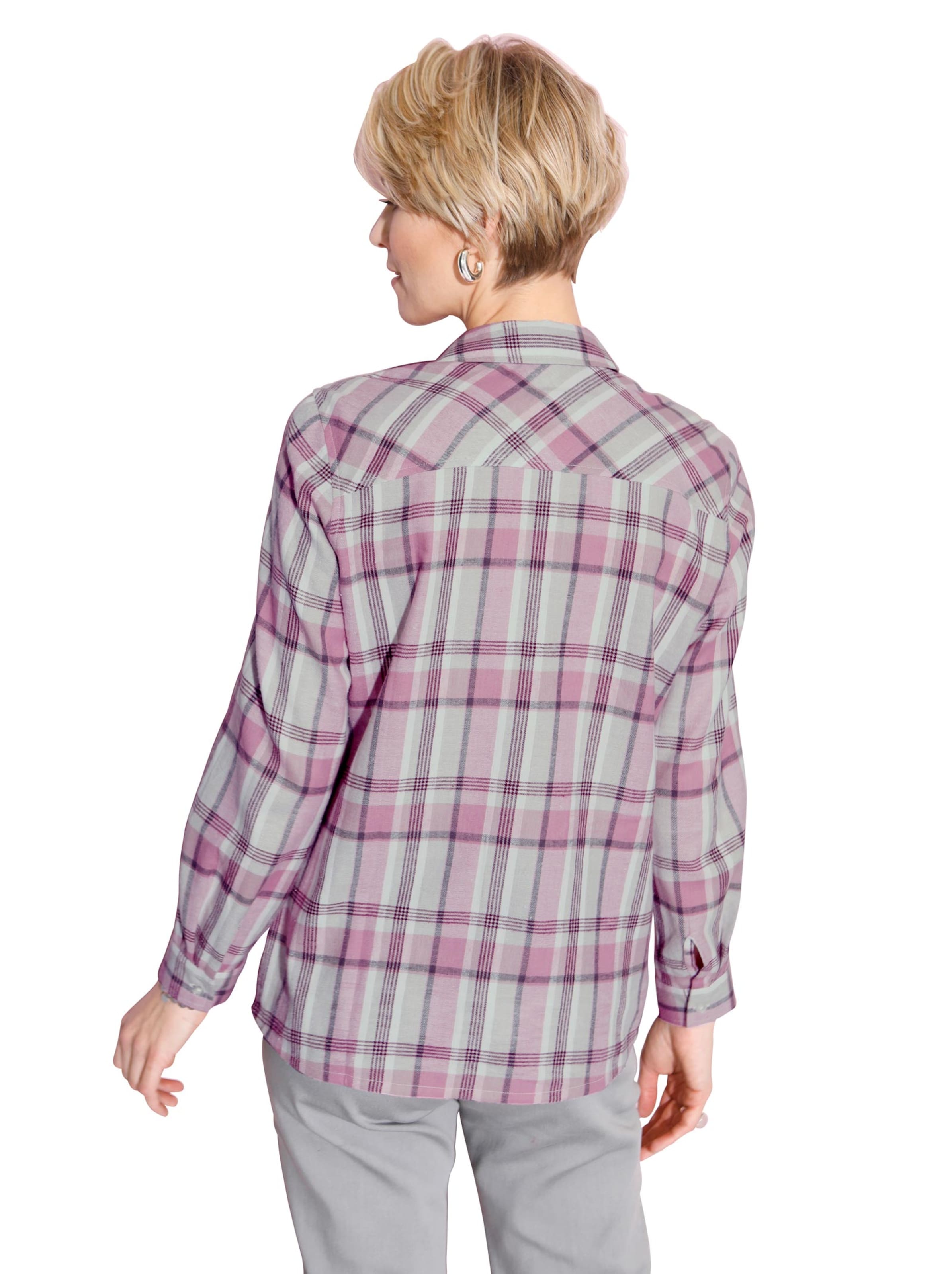 Bluse - rosé-kariert