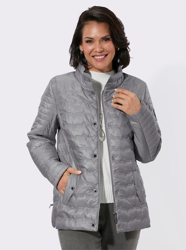 Steppjacke in kontrastreicher Verarbeitung - steingrau