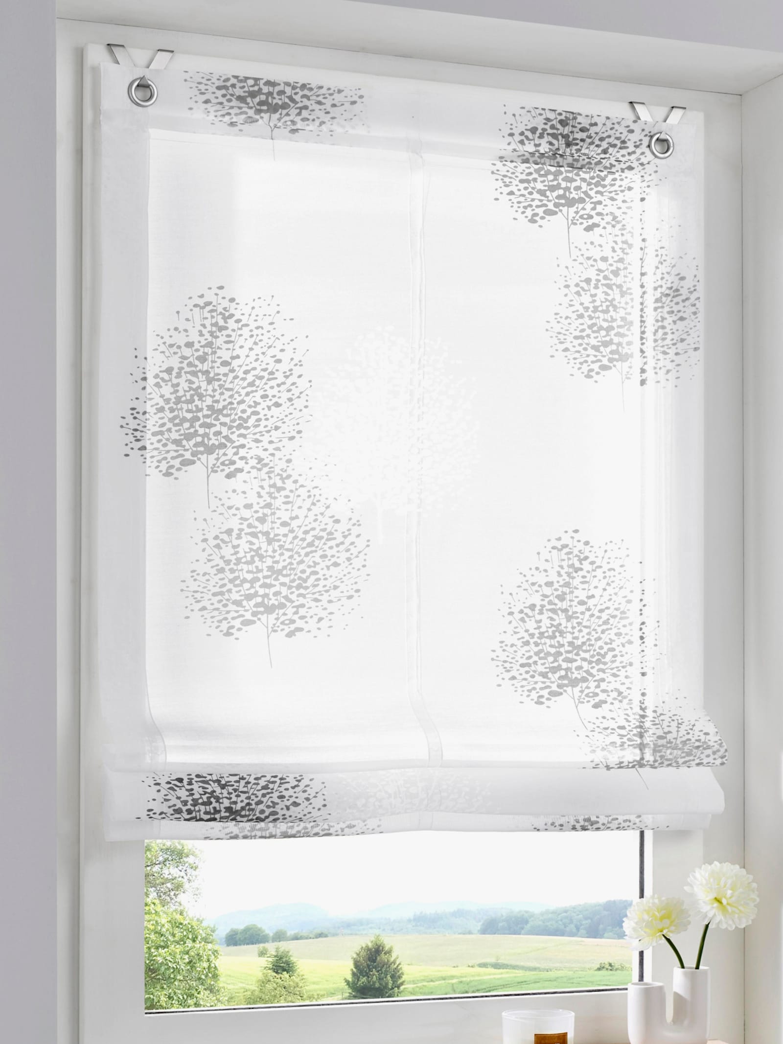 heine home Raffrollo - anthrazit-weiß