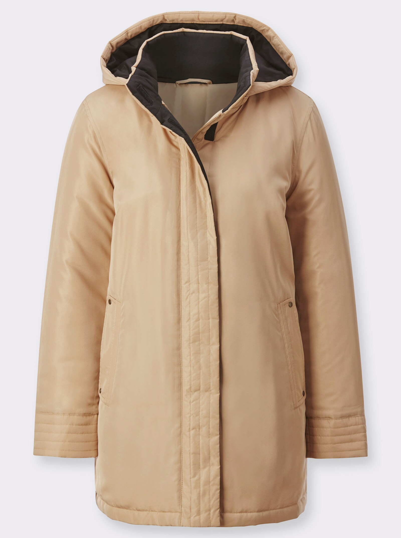 Longjacke mit Klett- und Reissverschluss - camel