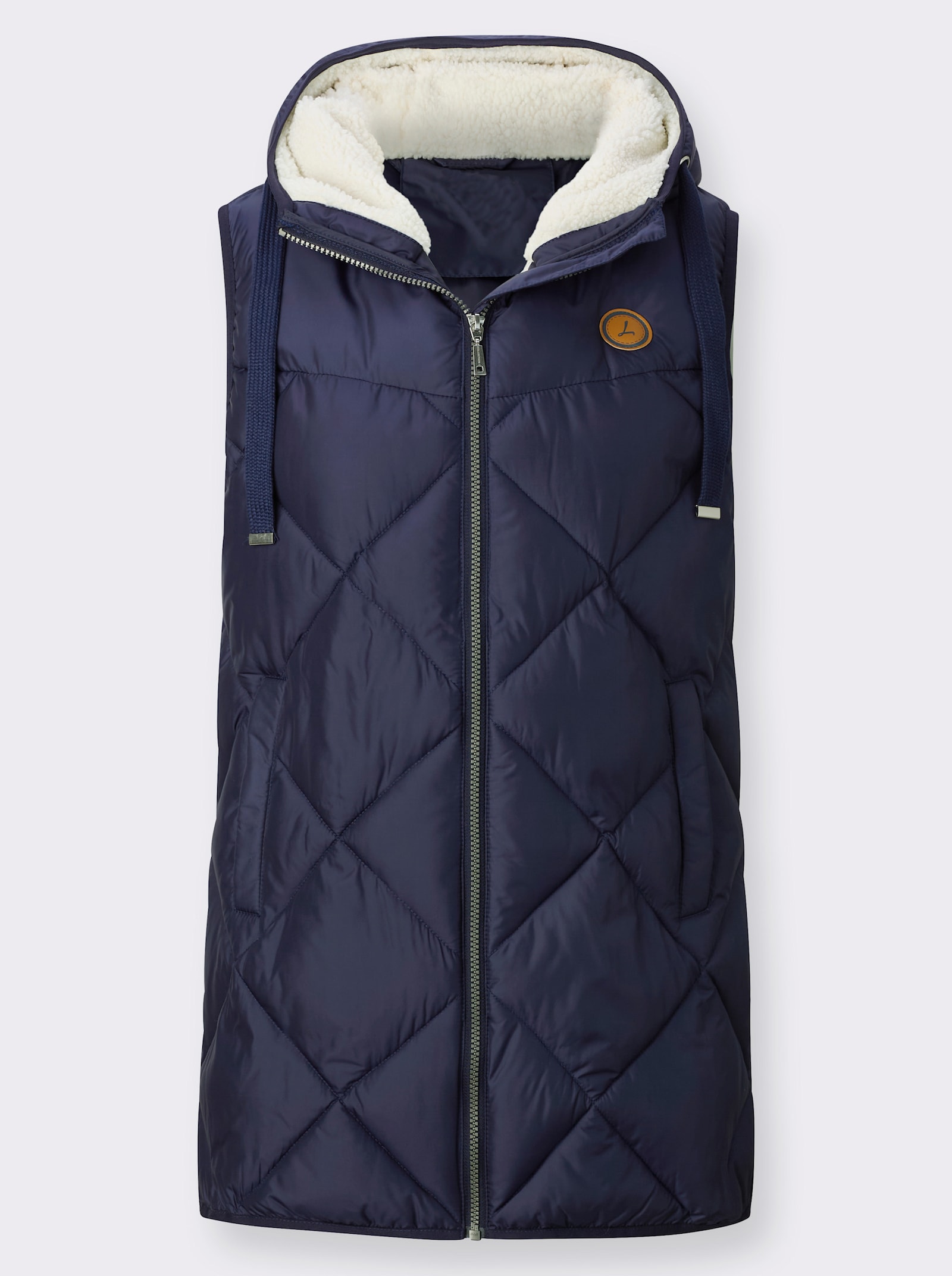 Kapuzenweste mit Fleece-Futter - marine