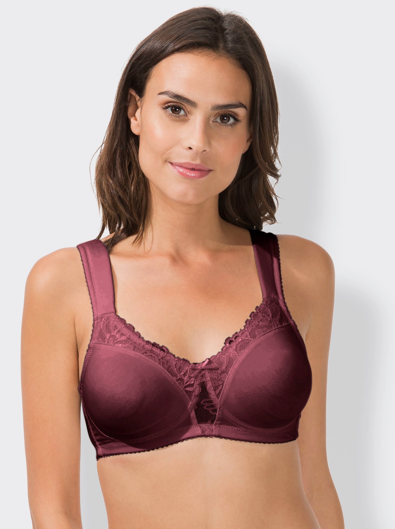 Viania Komfort-BH ohne Bügel und doppelt gemoldeten Cups - weinrot