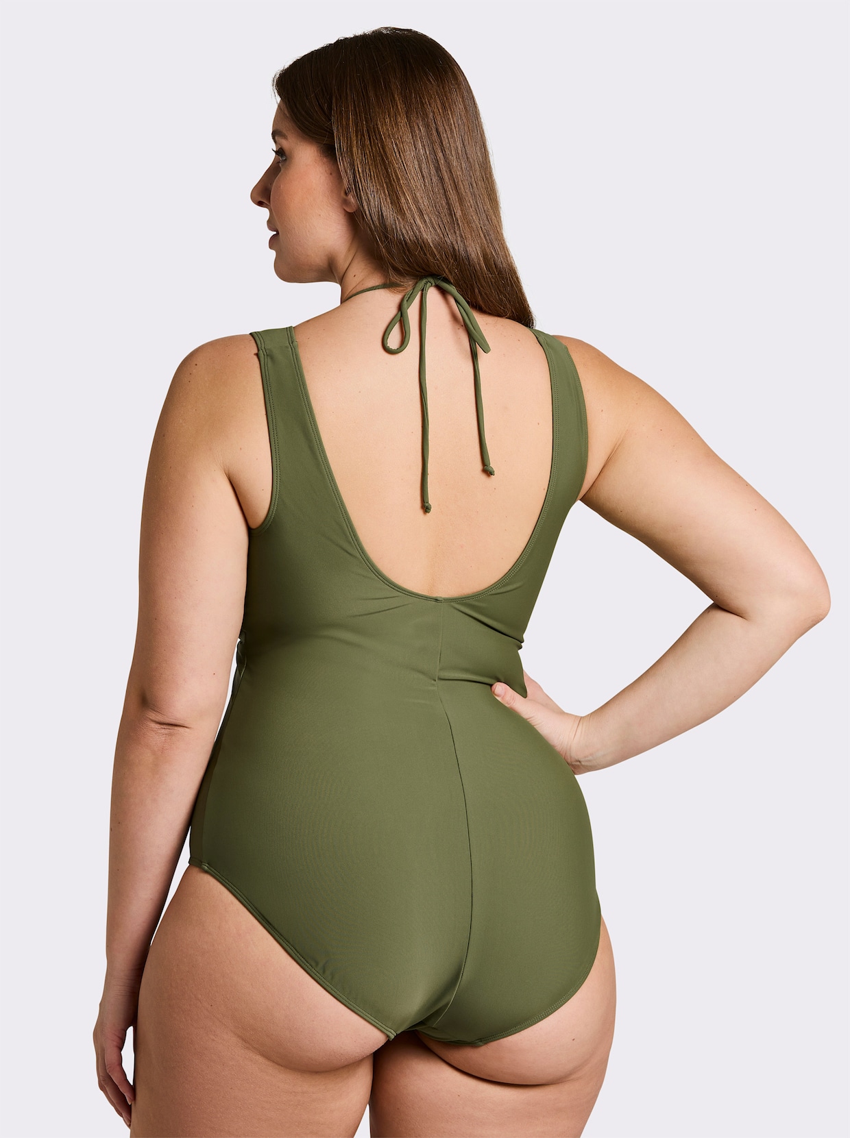 sheego Maillot de bain avec bretelles dos nu - vert olive