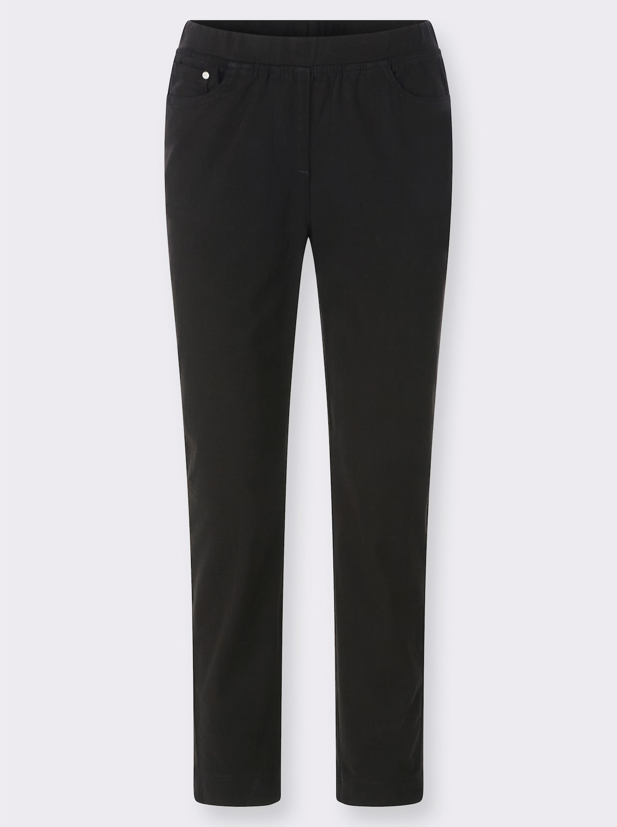 7/8-Jeans mit Jersey-Bund in softer Qualität - schwarz