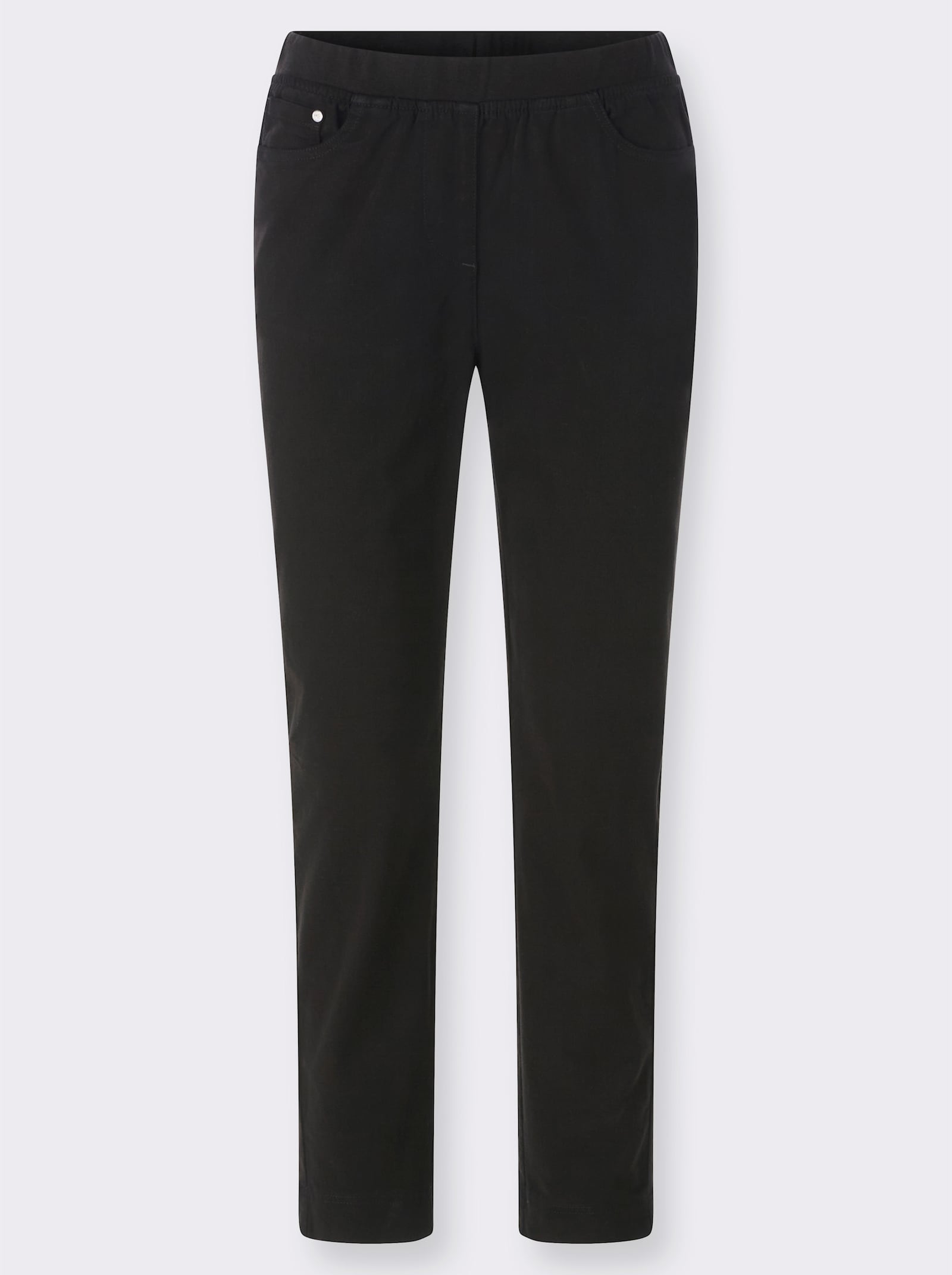 7/8-Jeans mit Jersey-Bund in softer Qualität - schwarz