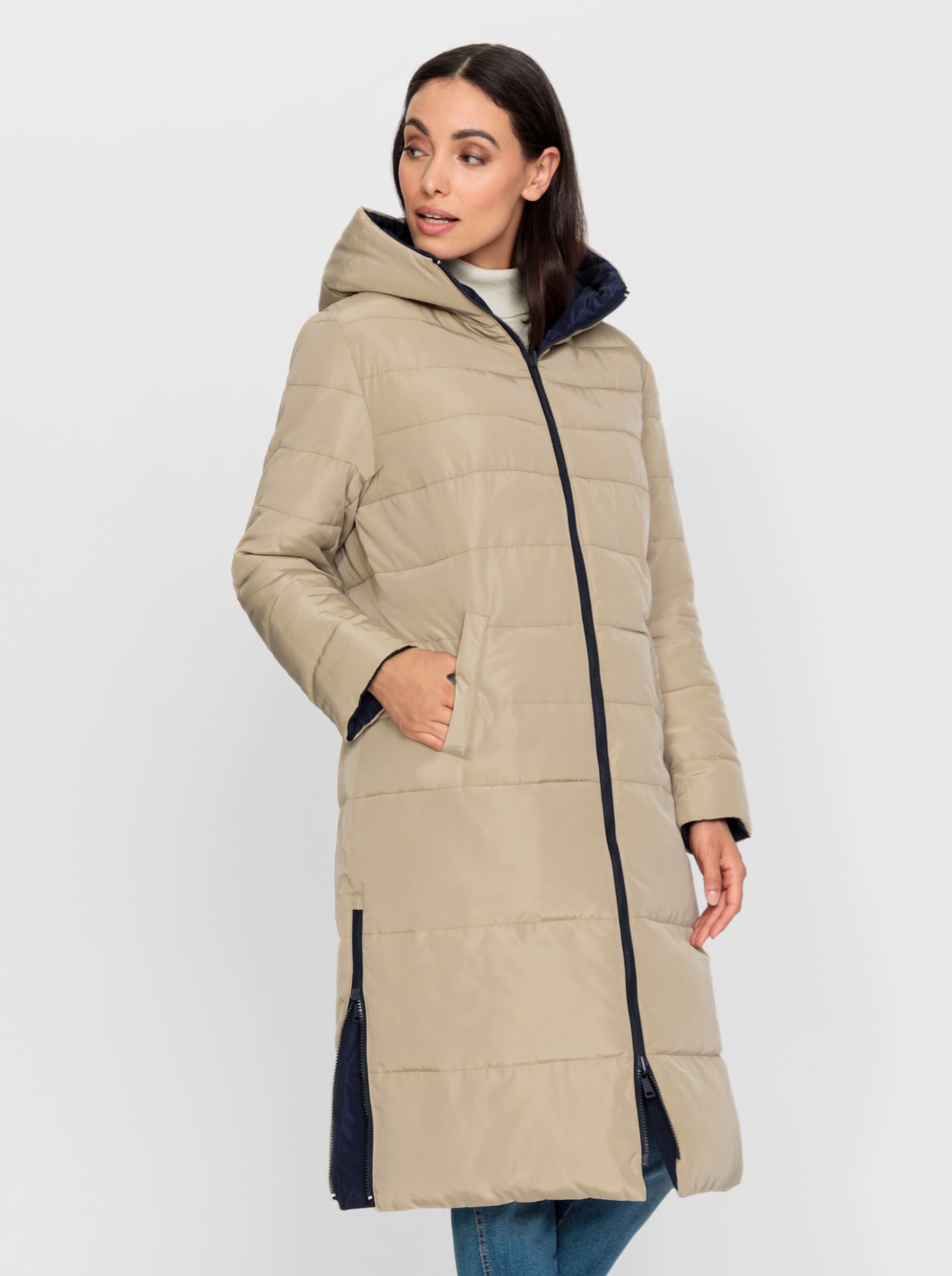heine Manteau matelassé réversible - marine-beige