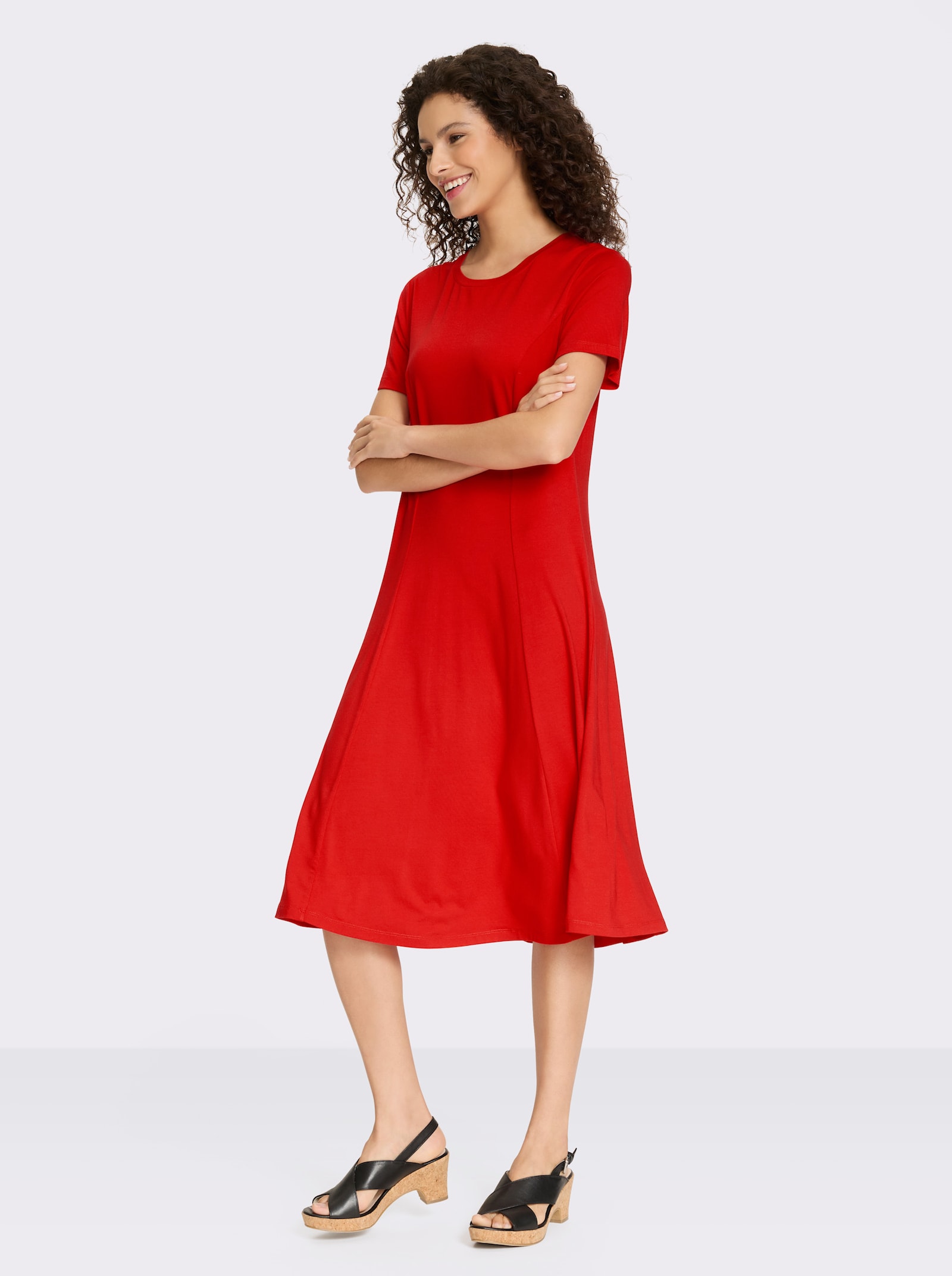 heine Jerseykleid mit Kurzarm - rot