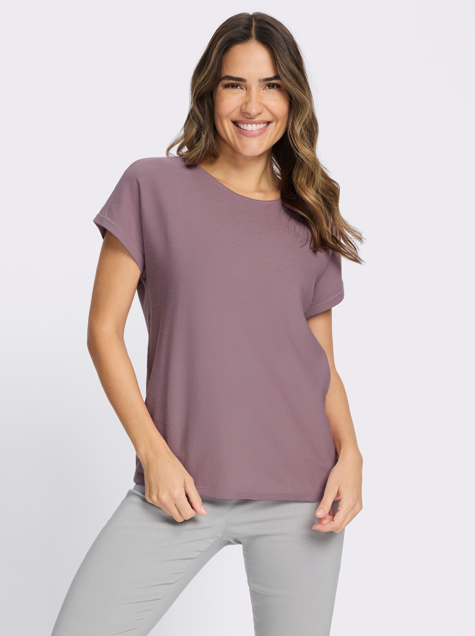 Pullunder in Linksstrick - mauve