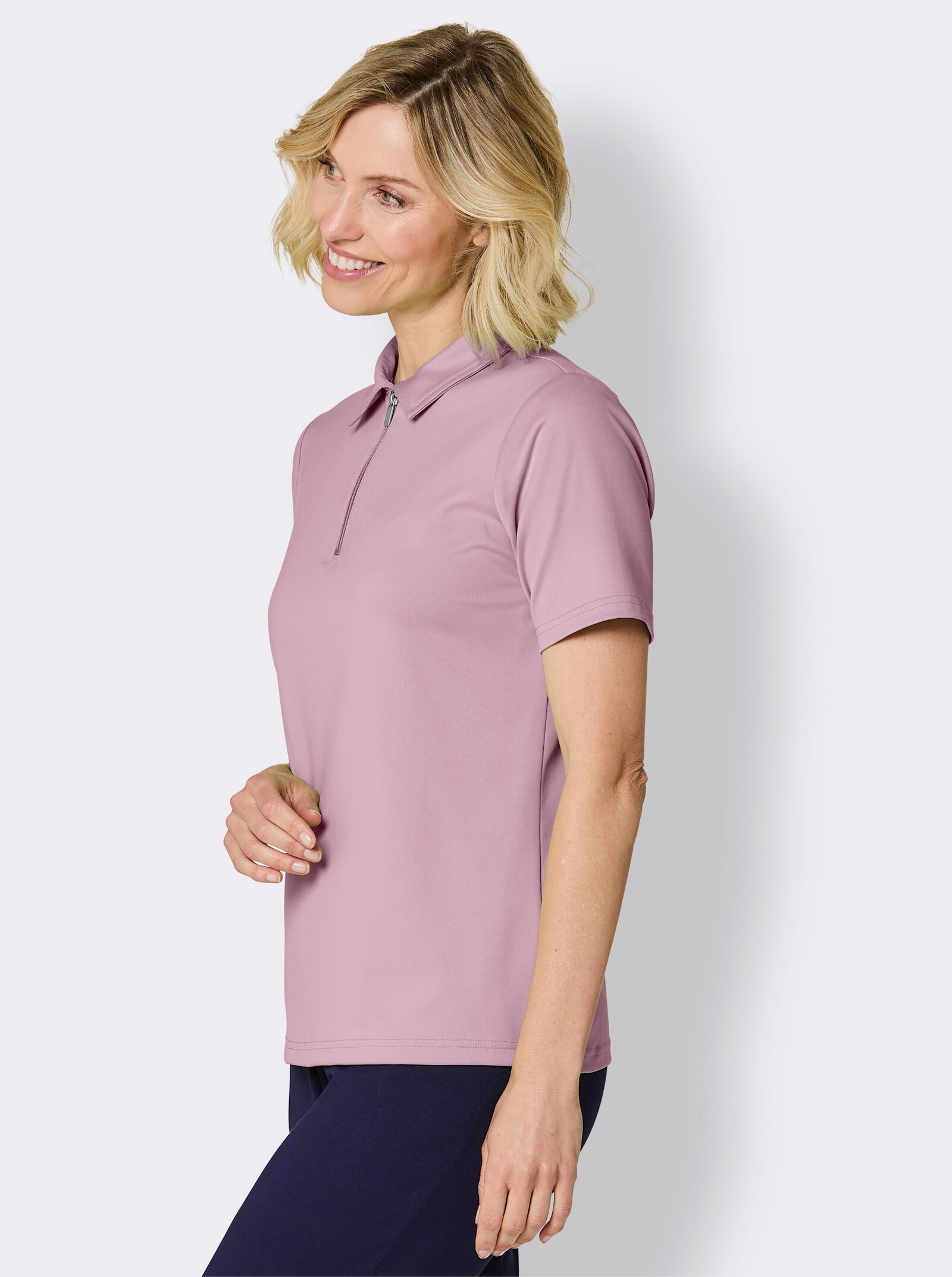 Funktionsshirt mit Reißverschluss - mauve