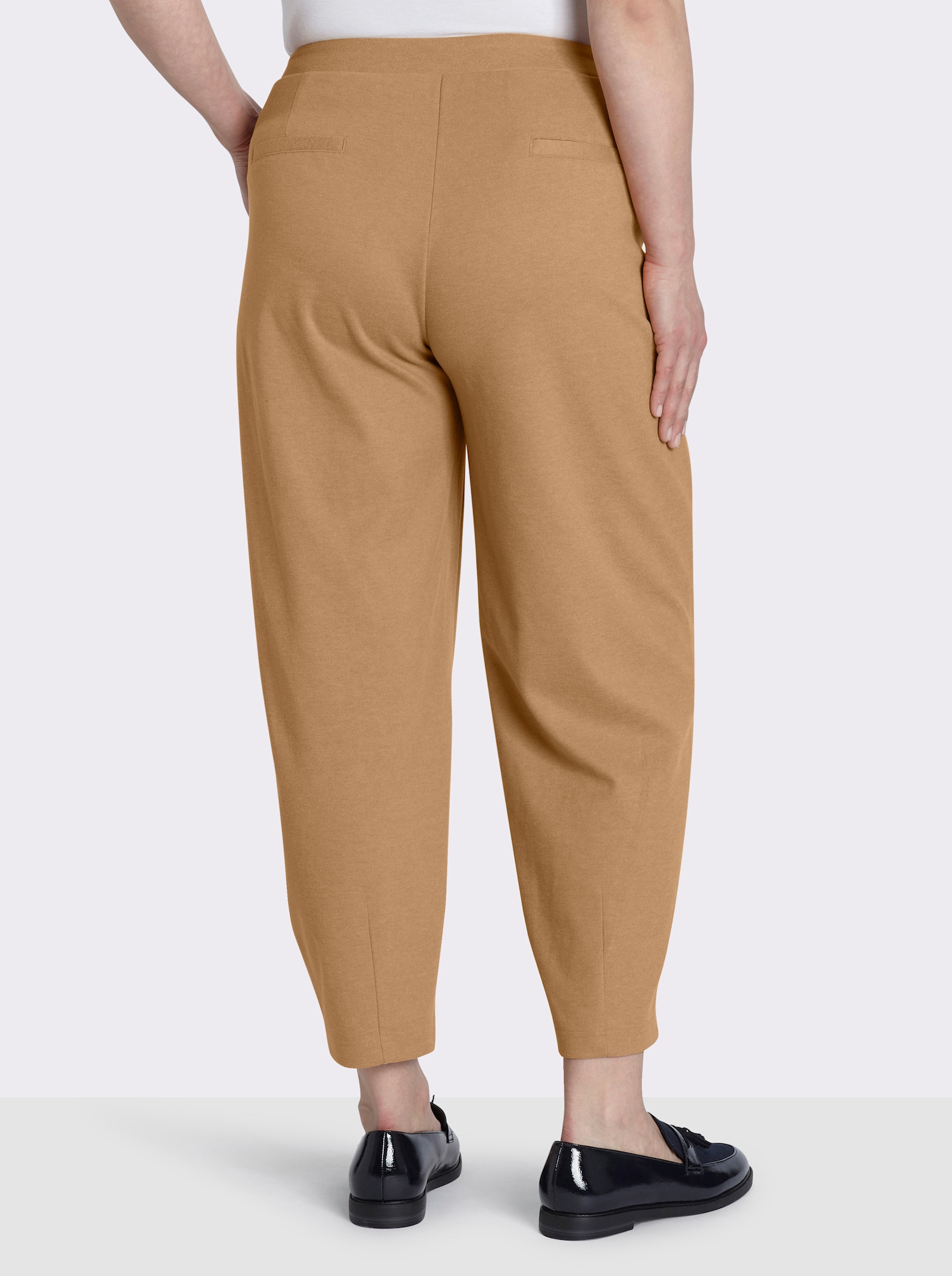 sheego Hose aus Flanell, mit Barrel-Leg - camel