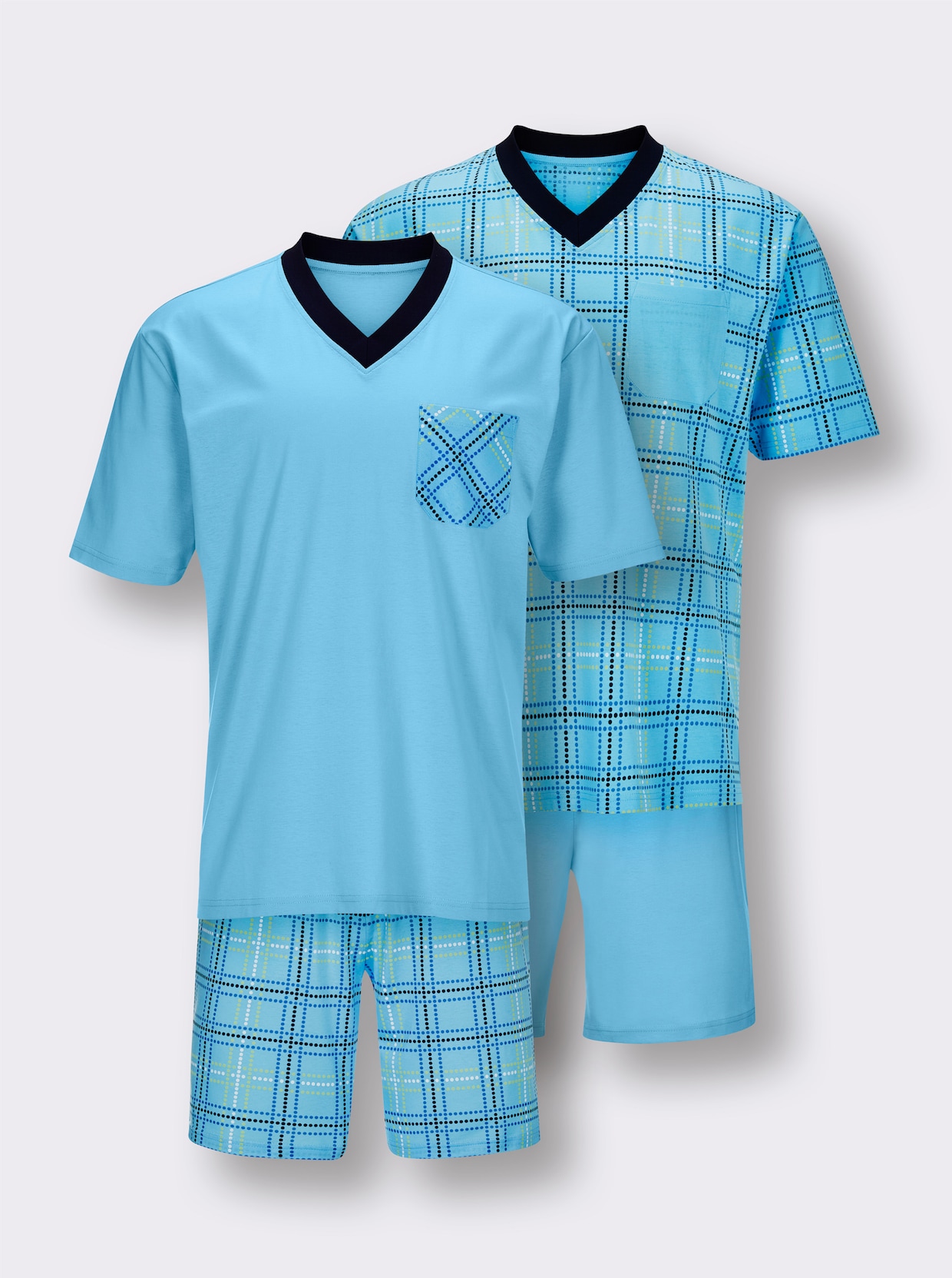 wäschepur men Shorty's - aqua bedrukt + aqua