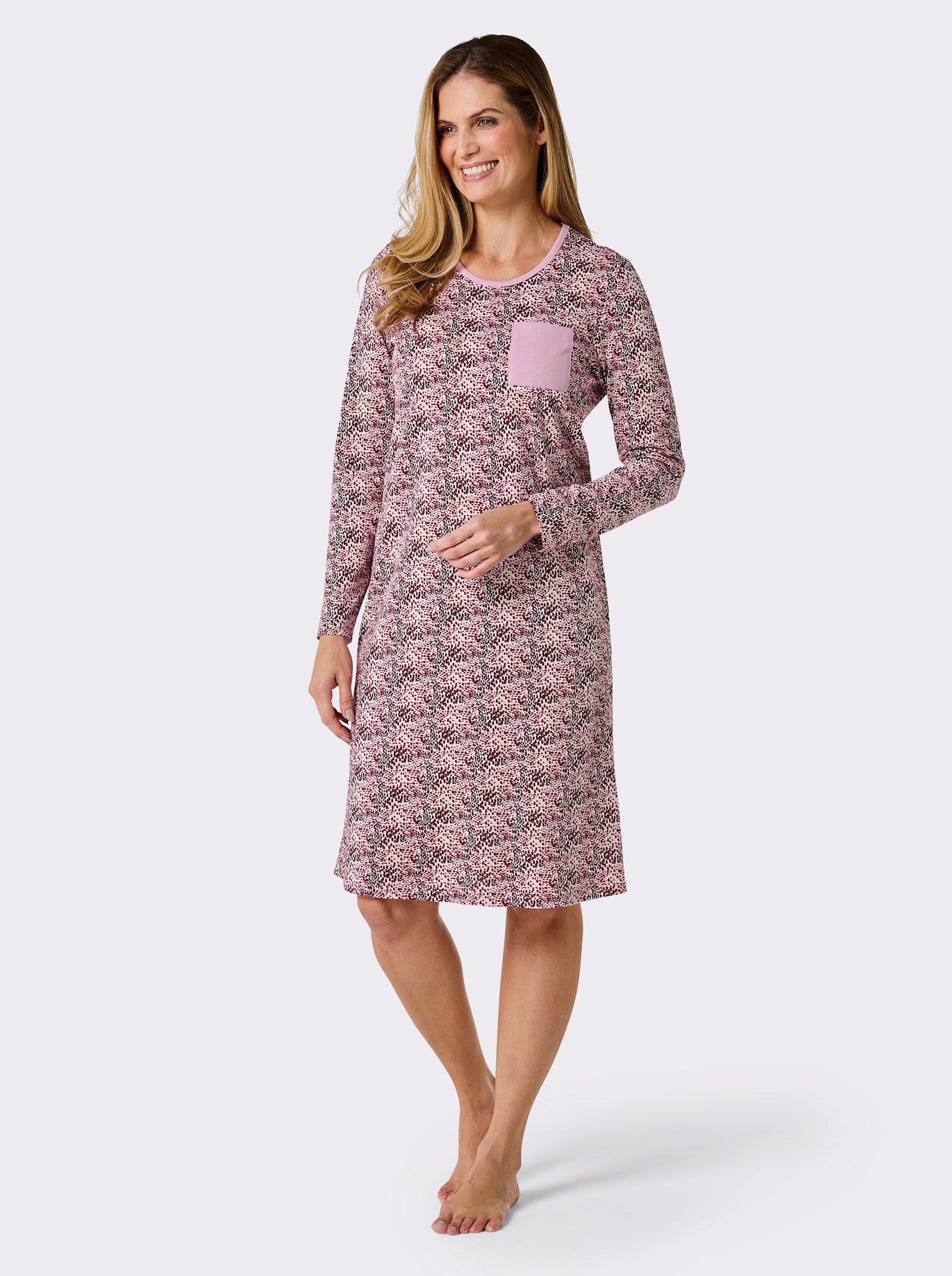 wäschepur Sleepshirts - mint-ecru-bedruckt + rosé-ecru-bedruckt