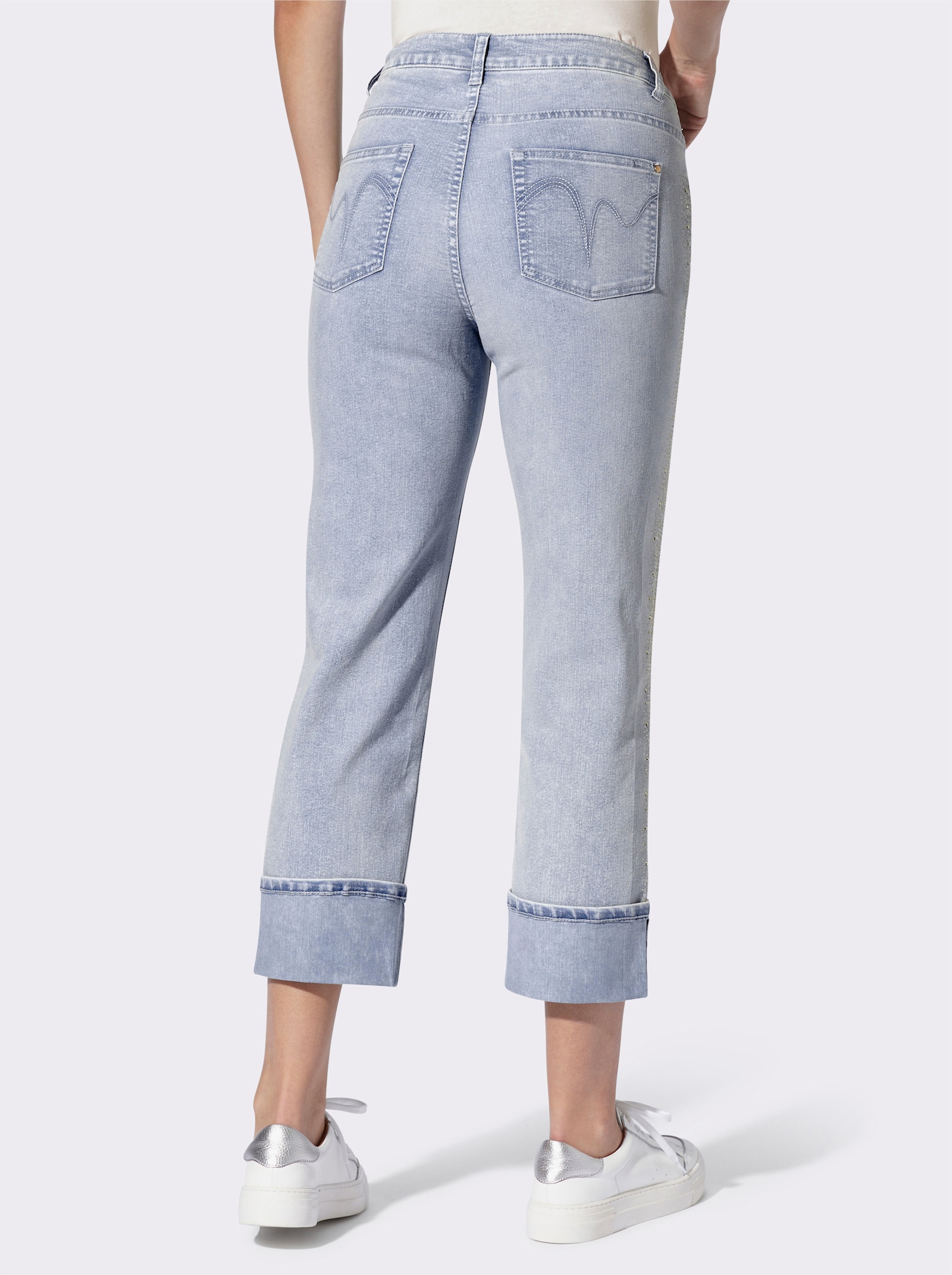 heine Jeans mit fixiertem Umschlag - blue-bleached
