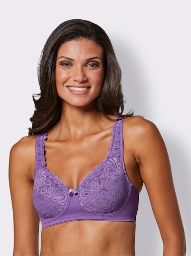 wäschepur Komfort-BH ohne Bügel mit Spitzen-Verzierung - lila