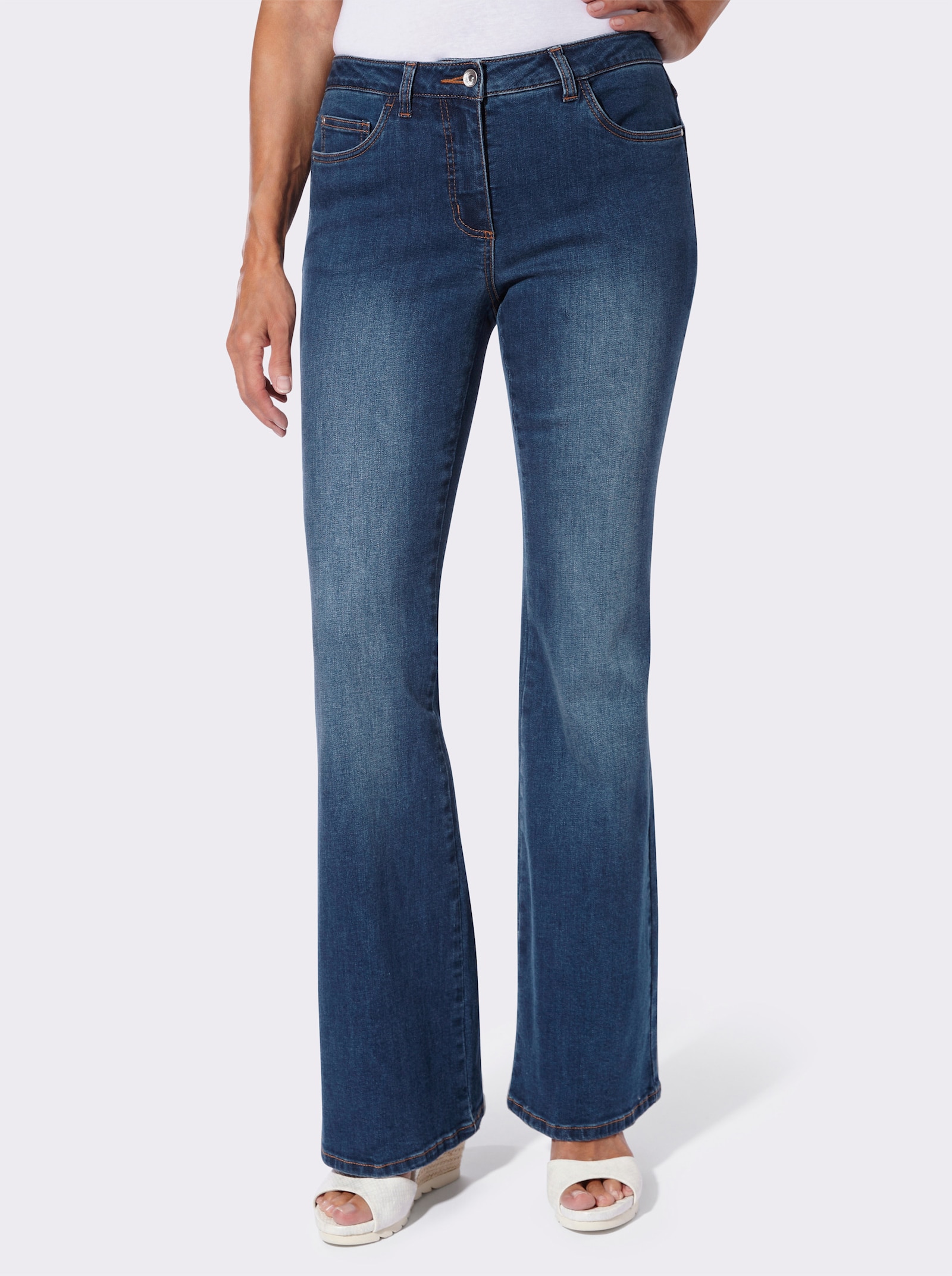 Schlagjeans in 5-Pocket-Form - blue-stone-washed