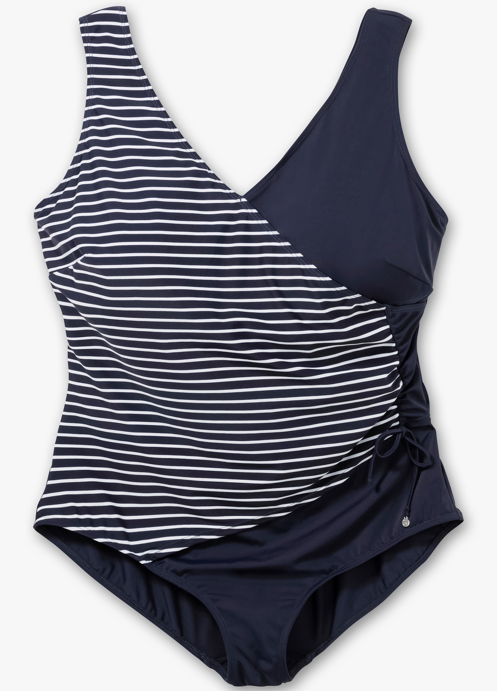 sheego Badeanzug in Wickeloptik - marine
