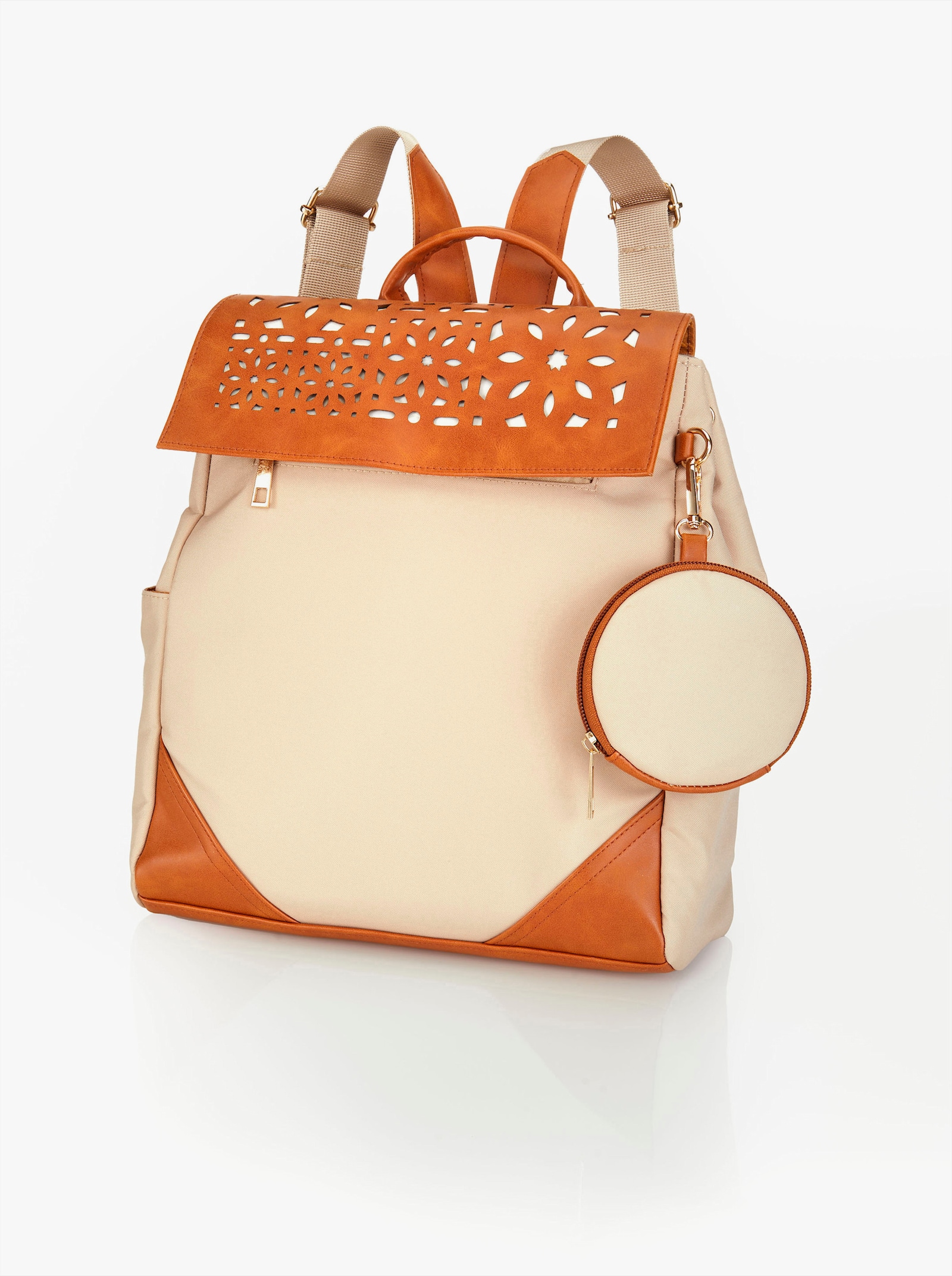Rucksack mit Etui - beige