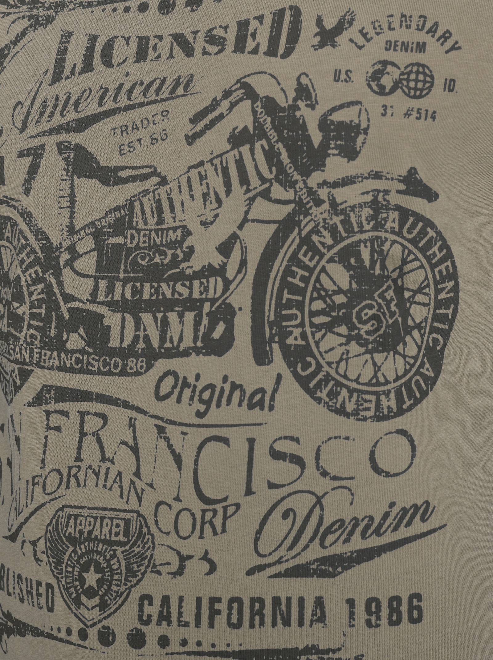 Marco Donati Kurzarmshirt mit Front-Print, Baumwolle - schlamm-bedruckt
