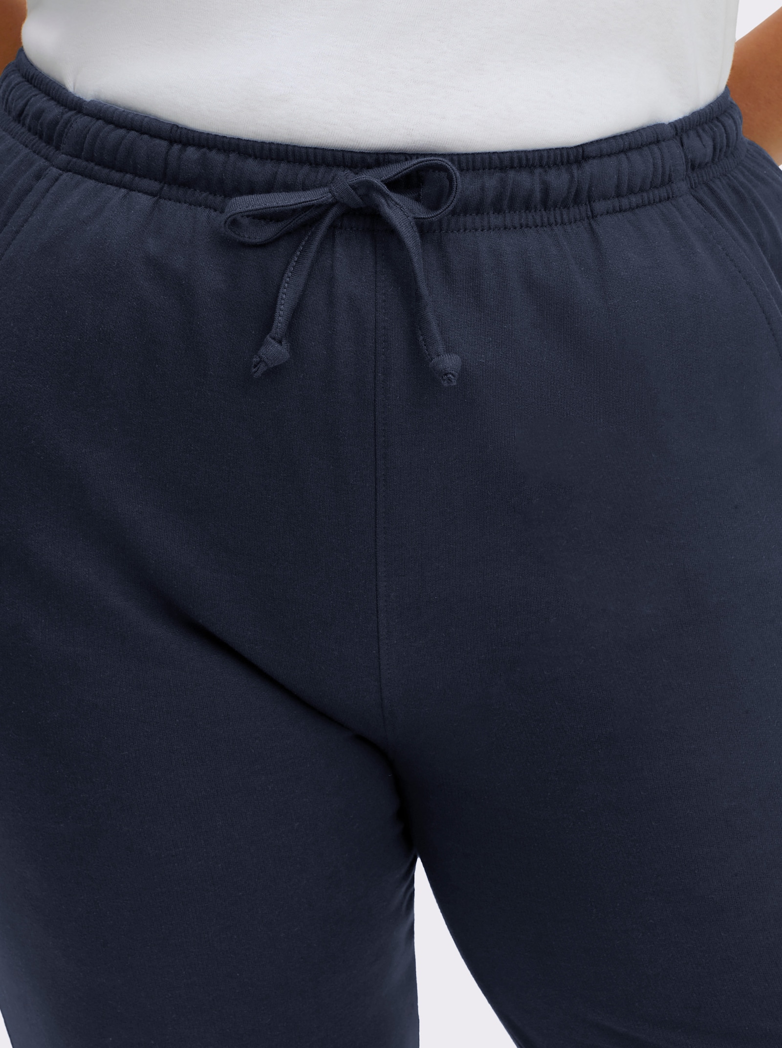 Jerseyhose mit Tunnelzug und Bindeband - marine