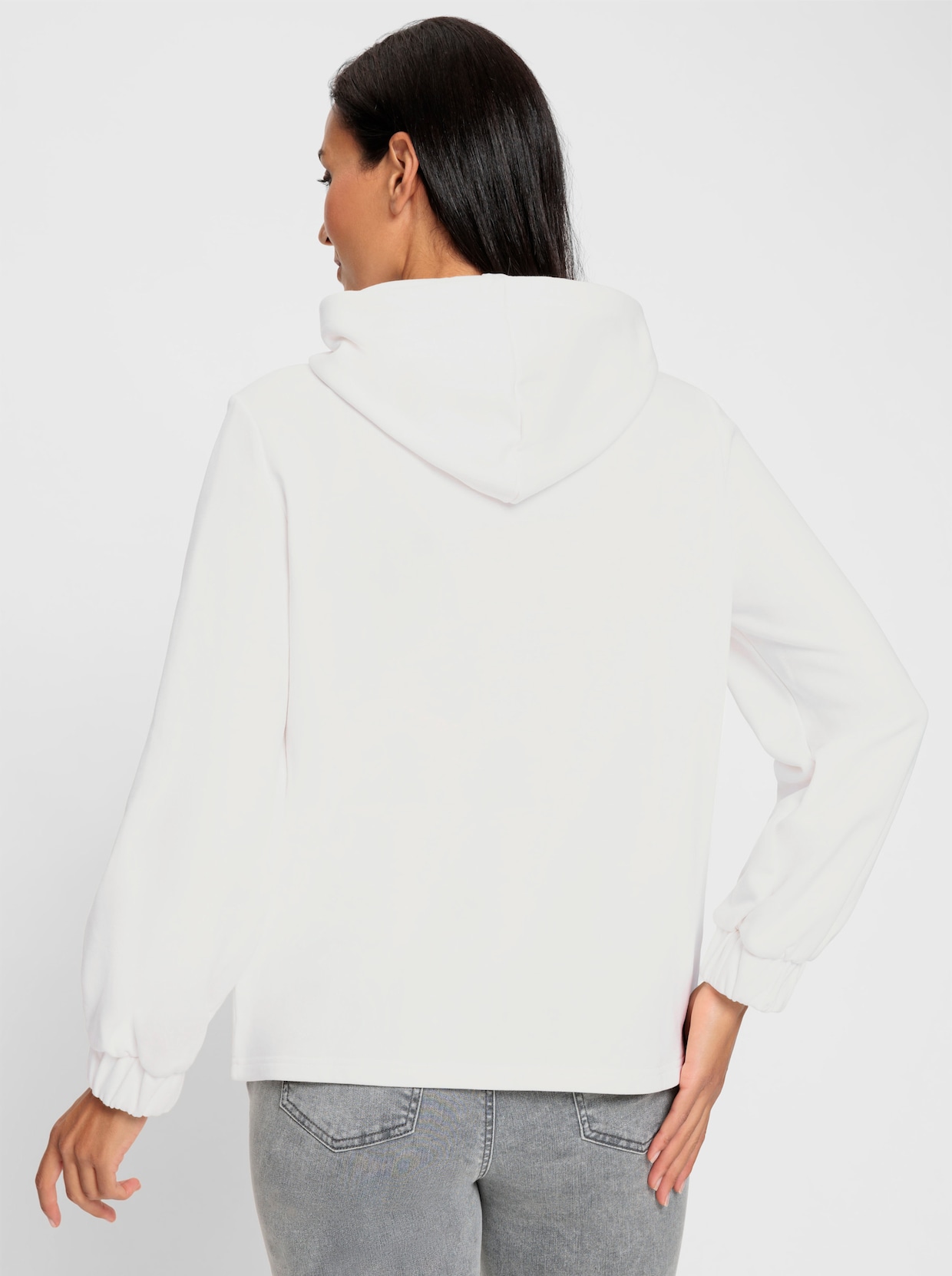 heine Sweatshirt - ecru/oranje bedrukt