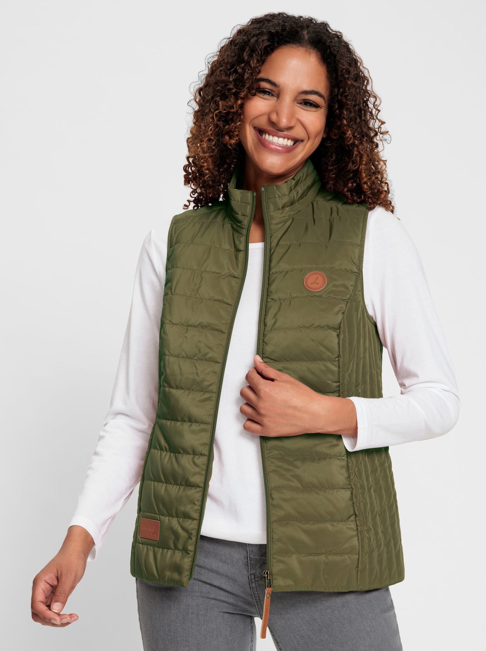 Licht gewatteerde bodywarmer - olijf