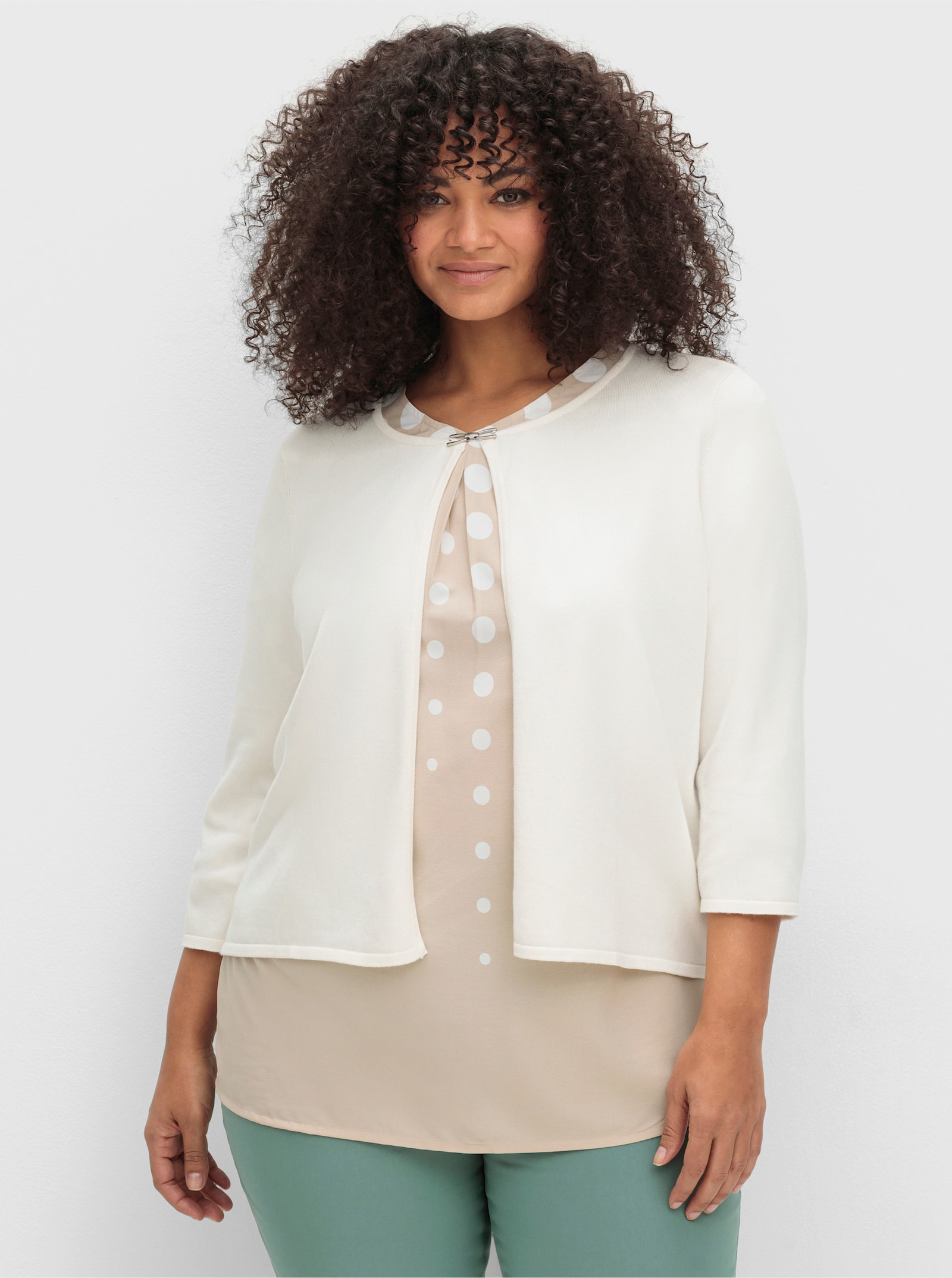 Bolero mit Zierspange - champagner