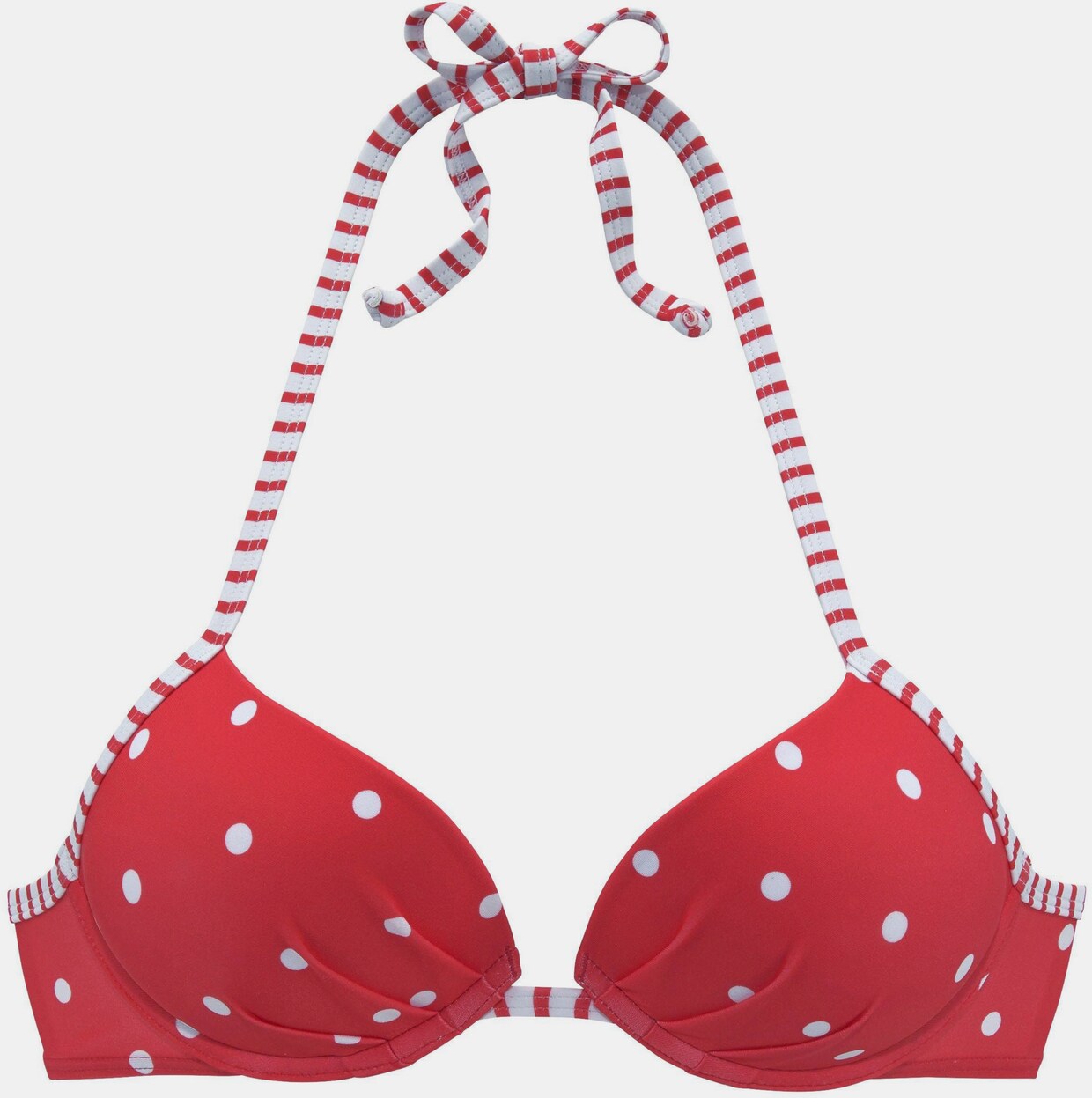 s.Oliver Push-Up-Bikini-Top - rot-weiß