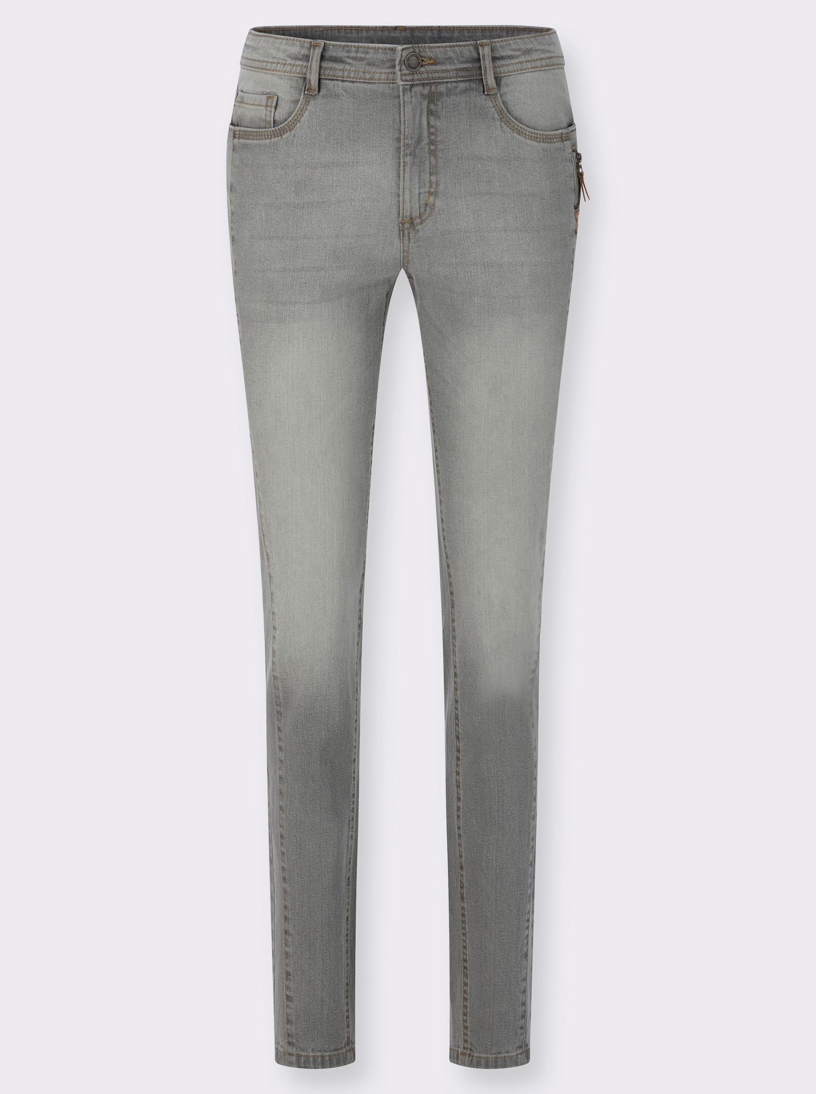 Jeans in modischer Waschung - light grey-denim