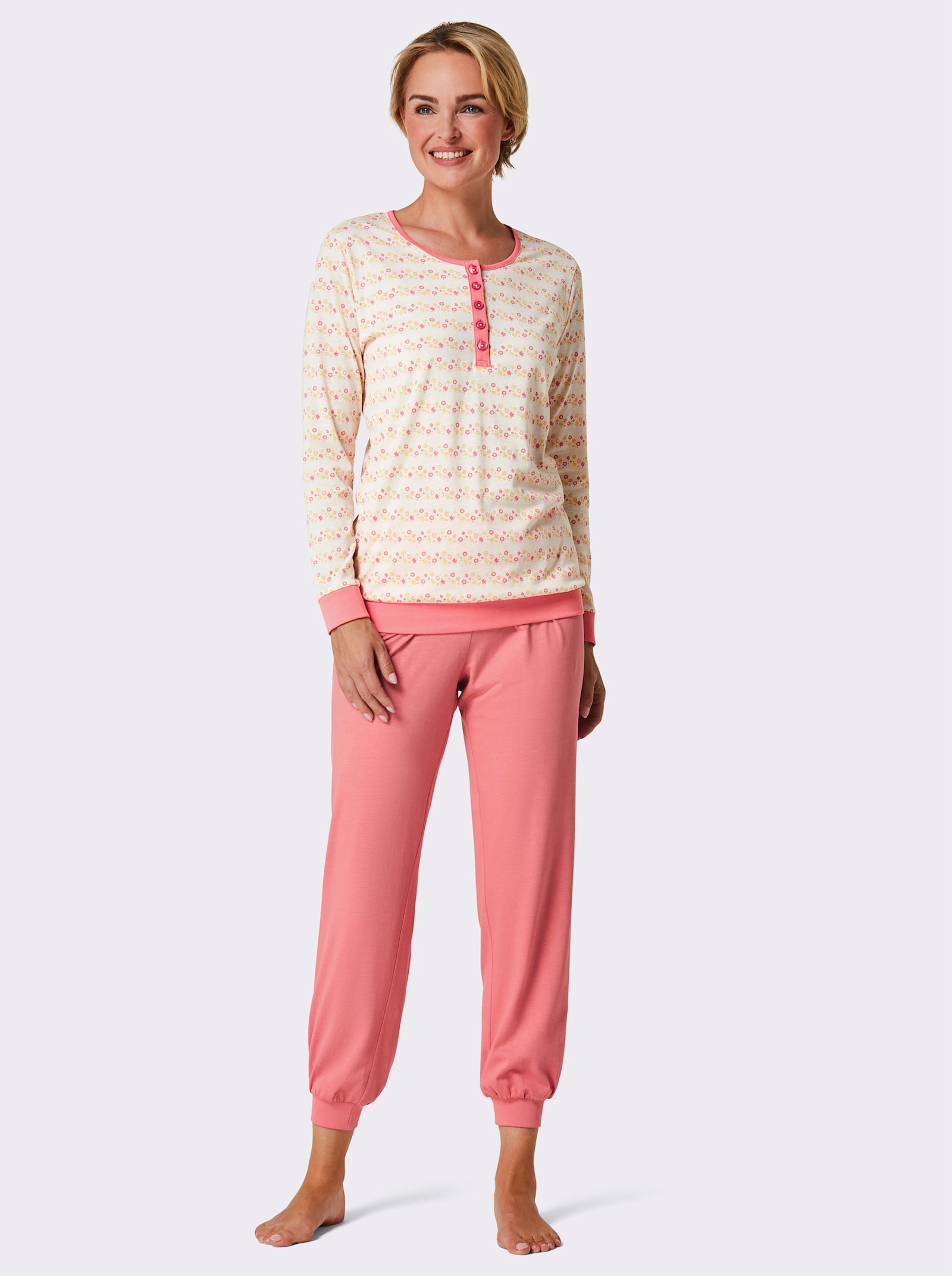 wäschepur Pyjama's van single-jersey - oceaan + flamingo