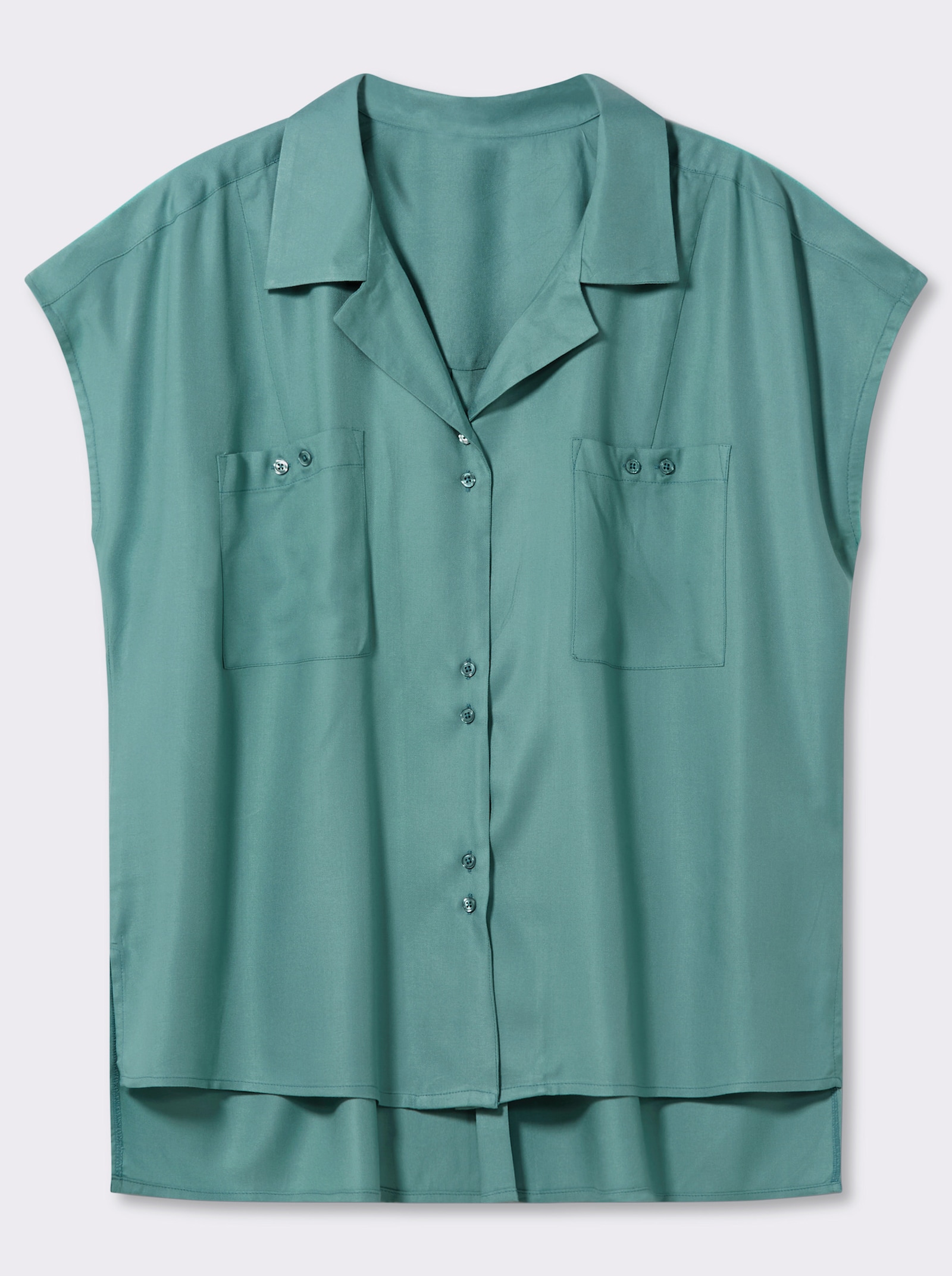 Longbluse in Oversize-Form, 100% Viskose - salbei