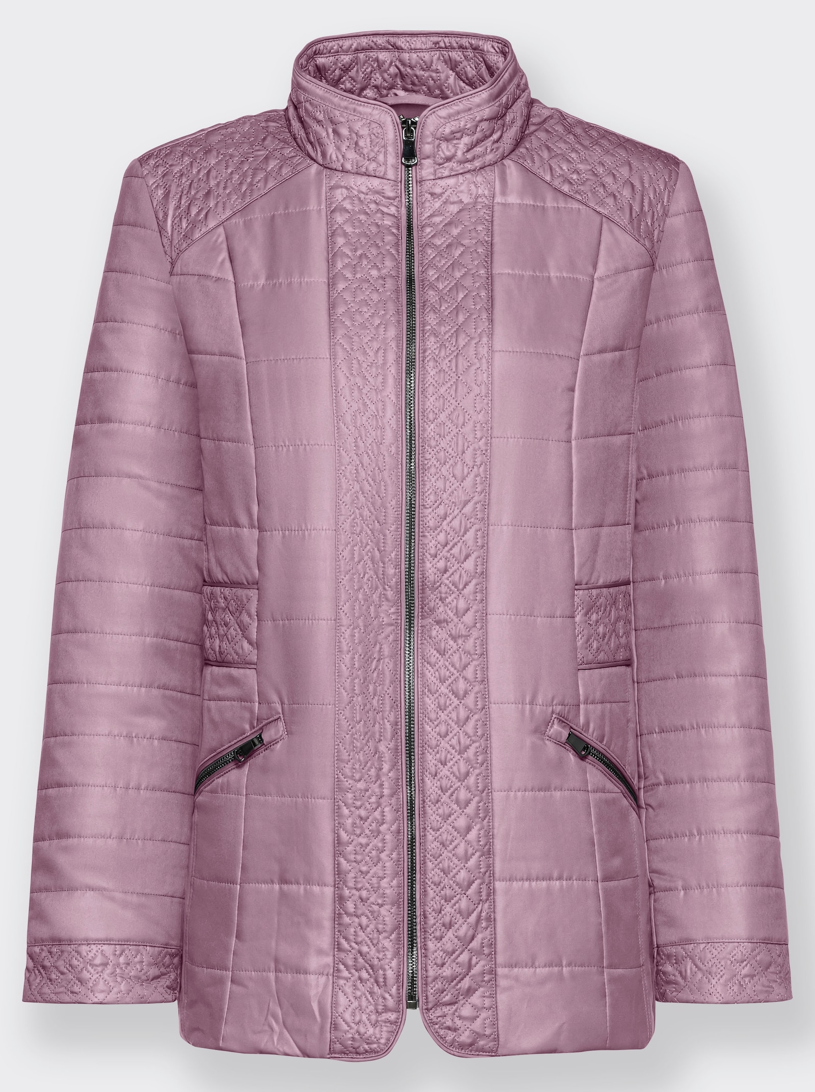 Steppjacke mit formenden Nähten vorne und hinten - mauve