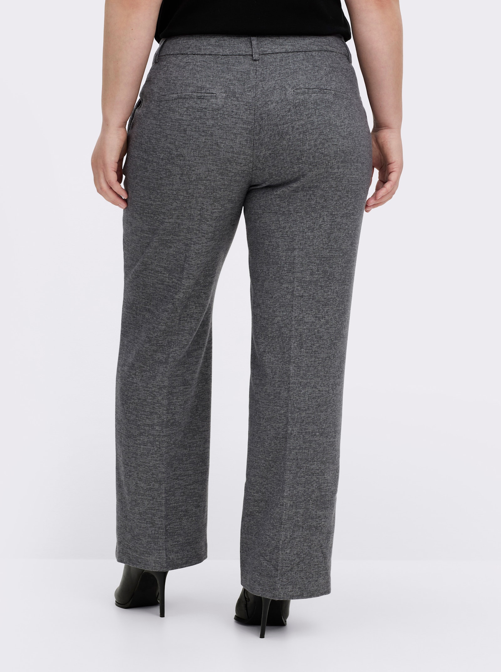 Bügelfaltenhose in Melange-Look - anthrazit-meliert