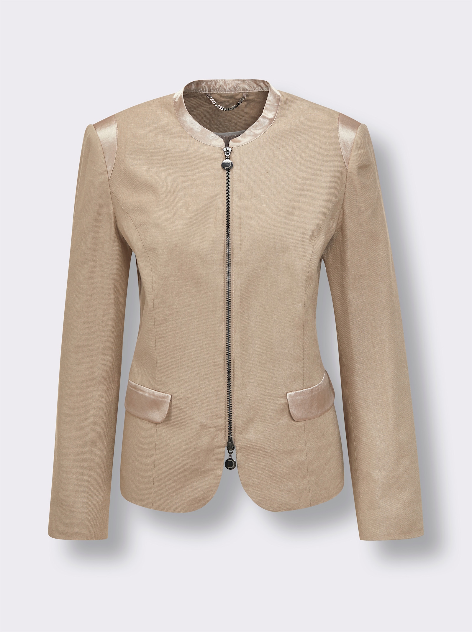 CREATION L PREMIUM Leinenblazer mit Viskose-Futter - beige