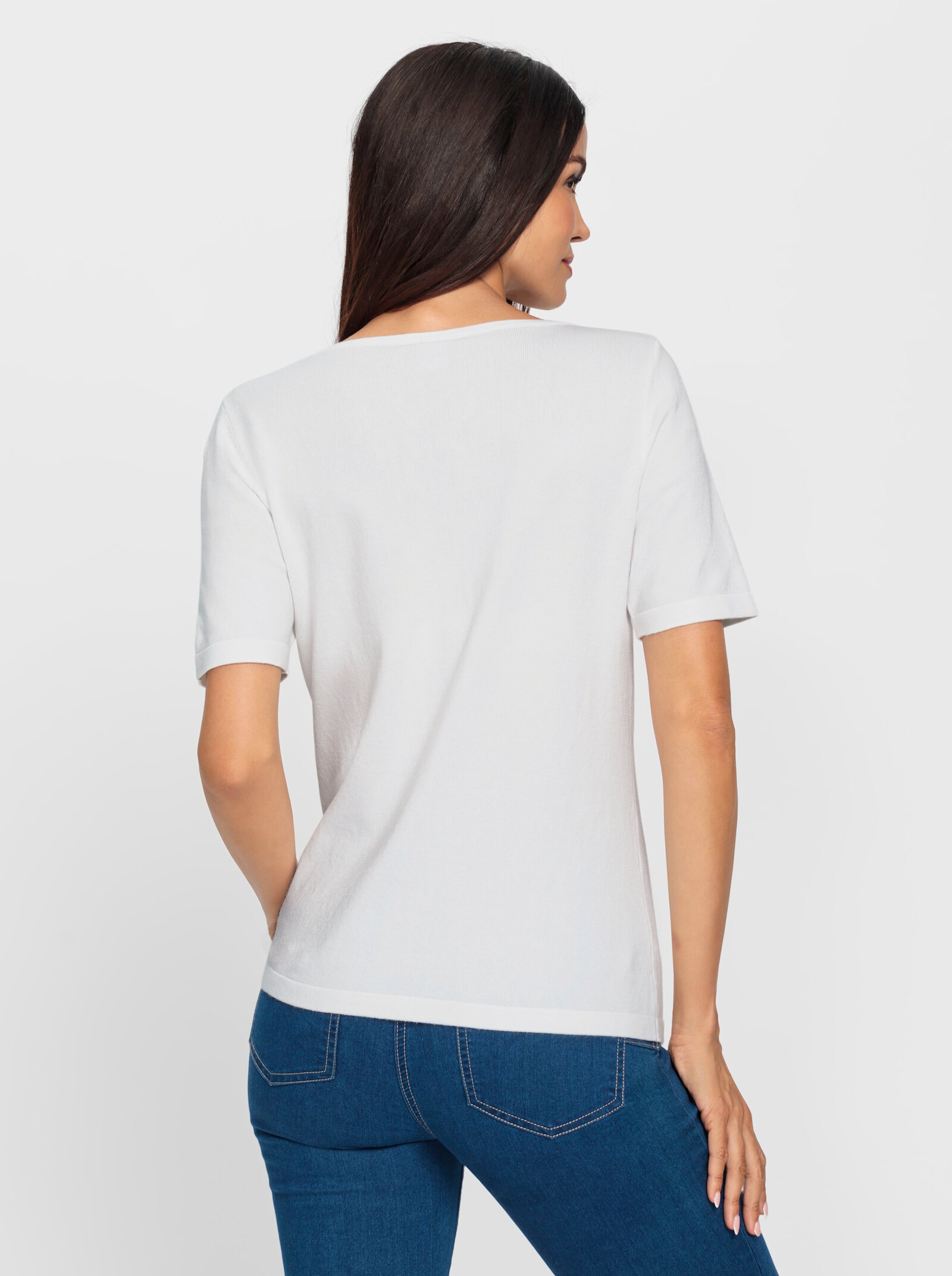 heine Feinstrickpullover mit Cut-Outs - ecru