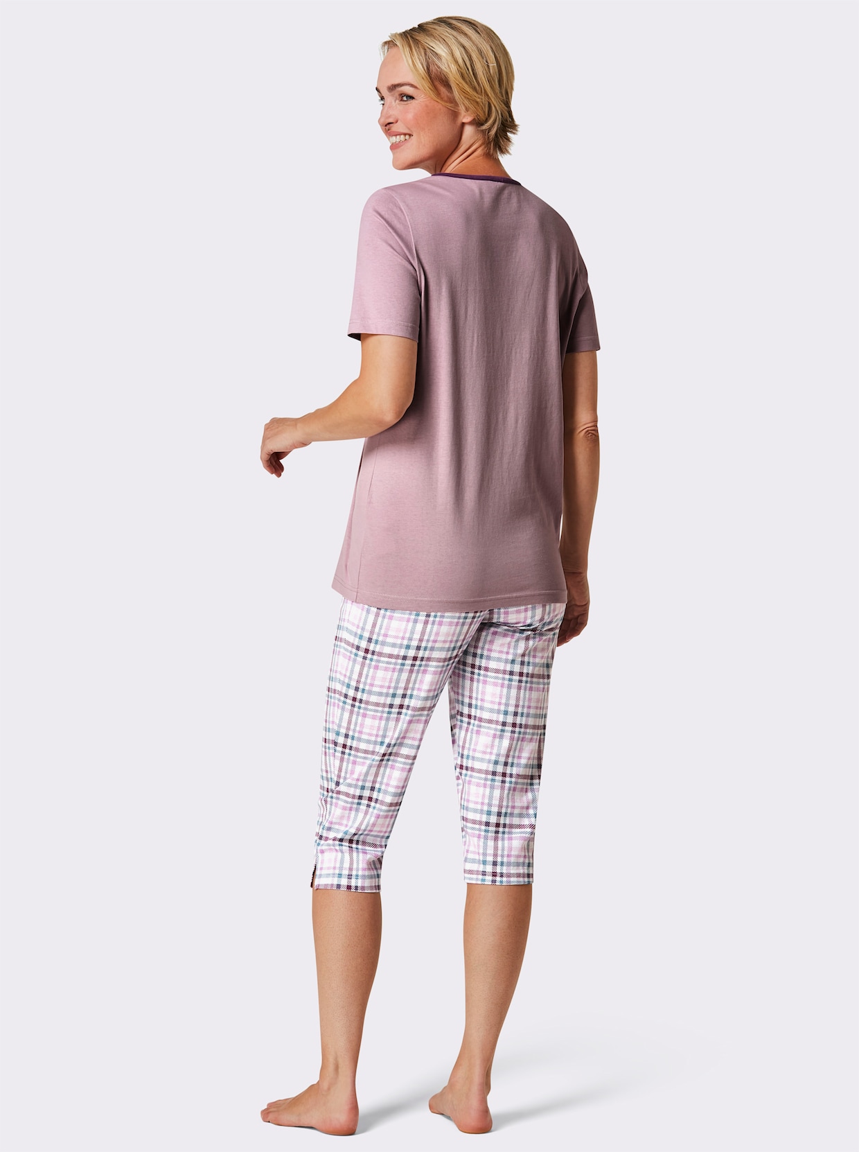 wäschepur Capri-pyjama's - roze + zacht mint