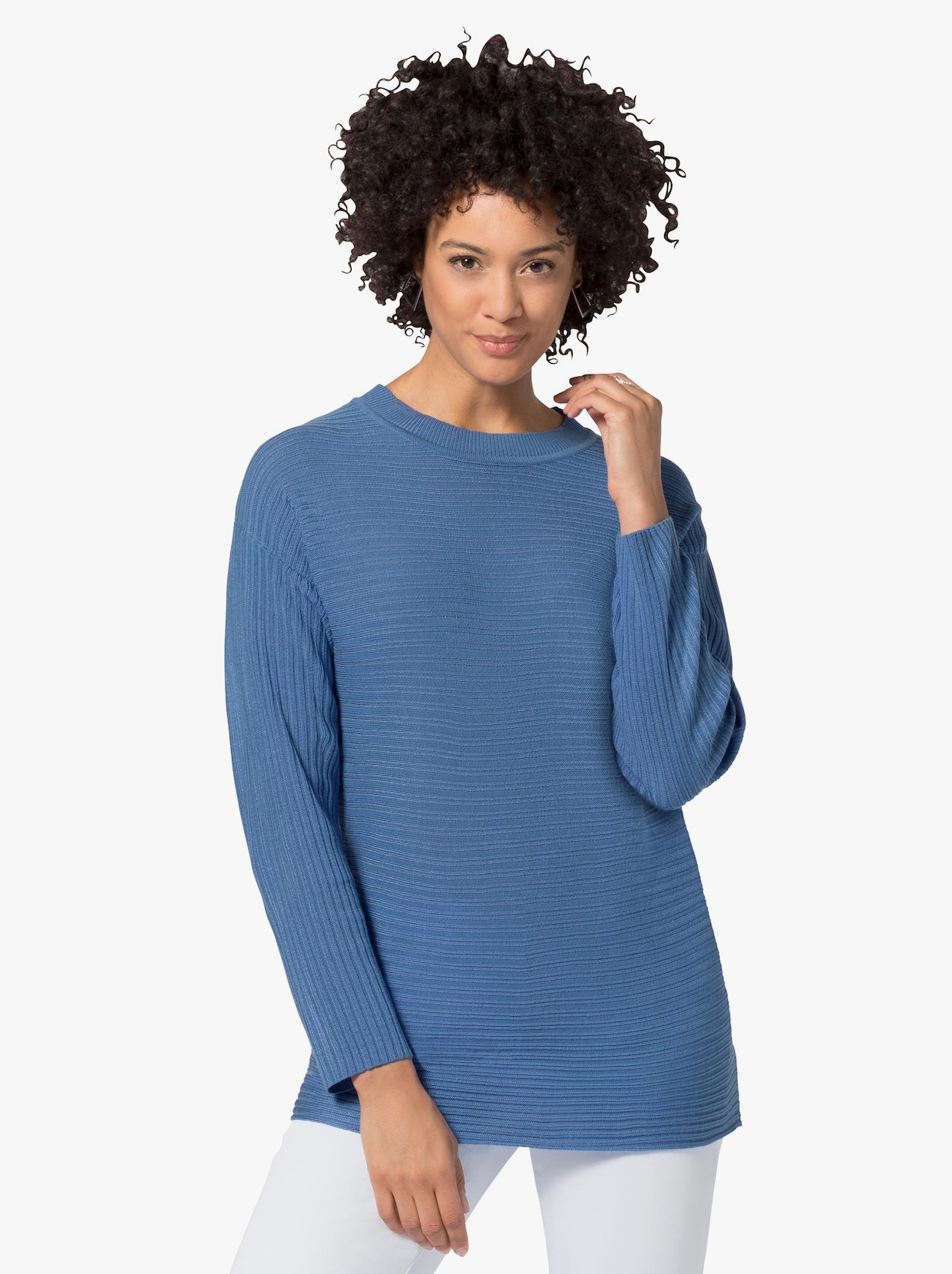 Pullover met ronde hals - blauw