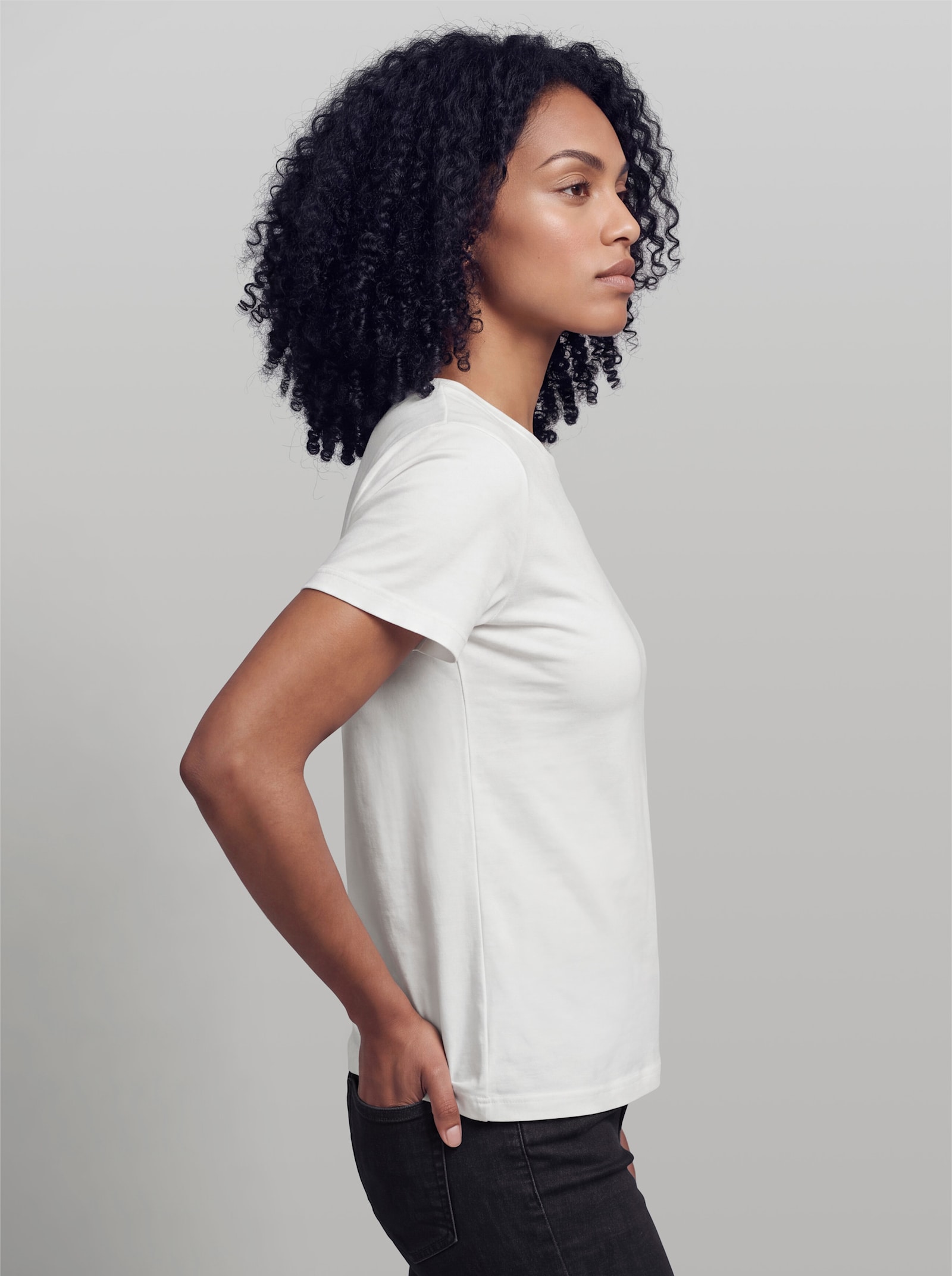 heine Kurzarmshirt mit Blüten-Applikation - ecru
