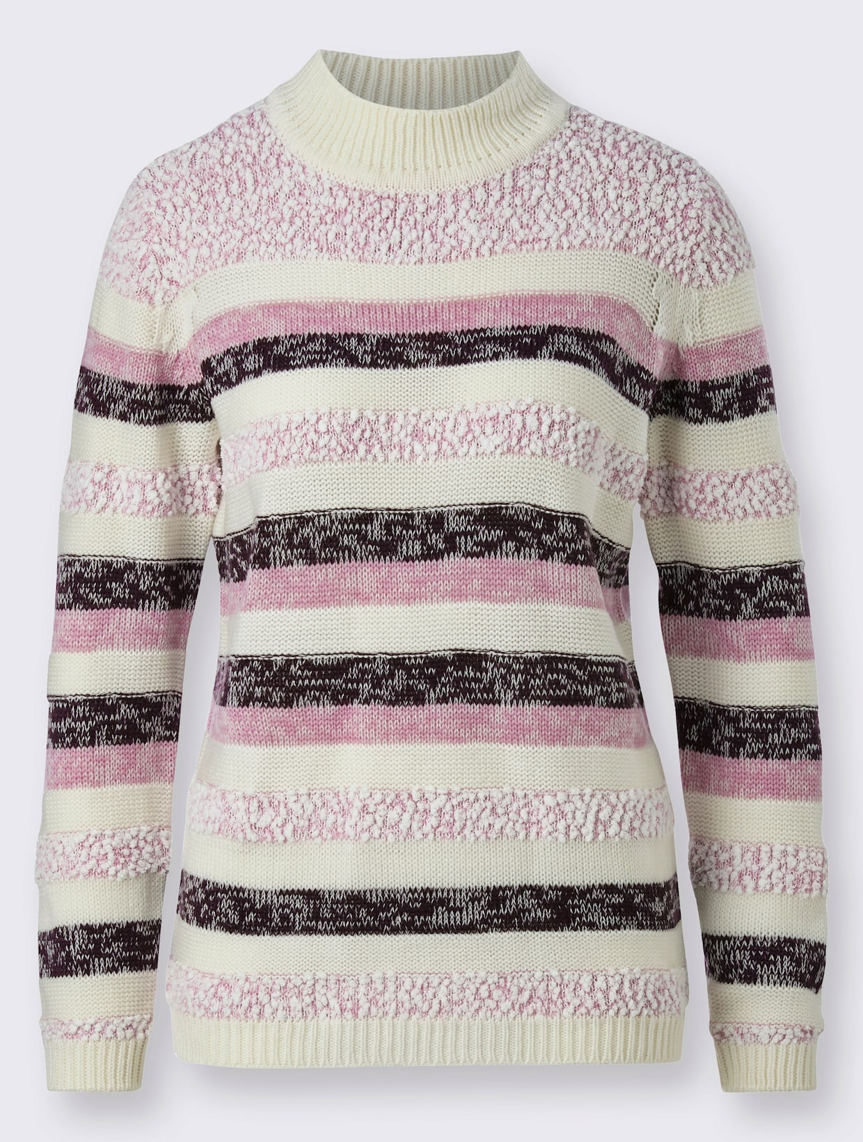 Gestreepte pullover - roze/ecru gestreept