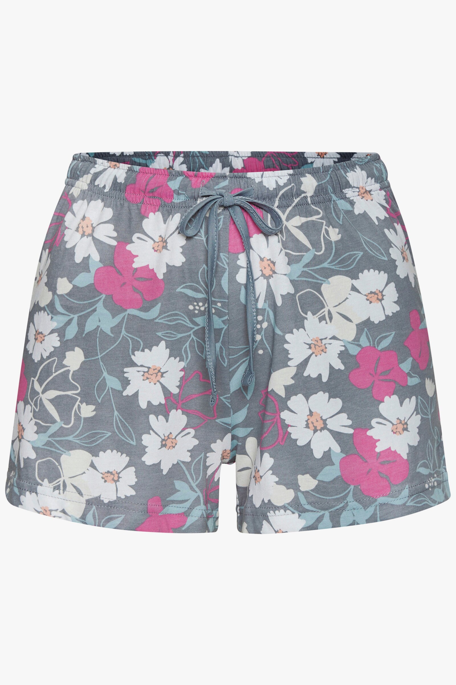 Vivance Dreams Pyjamashorts - graublau-pink-geblümt