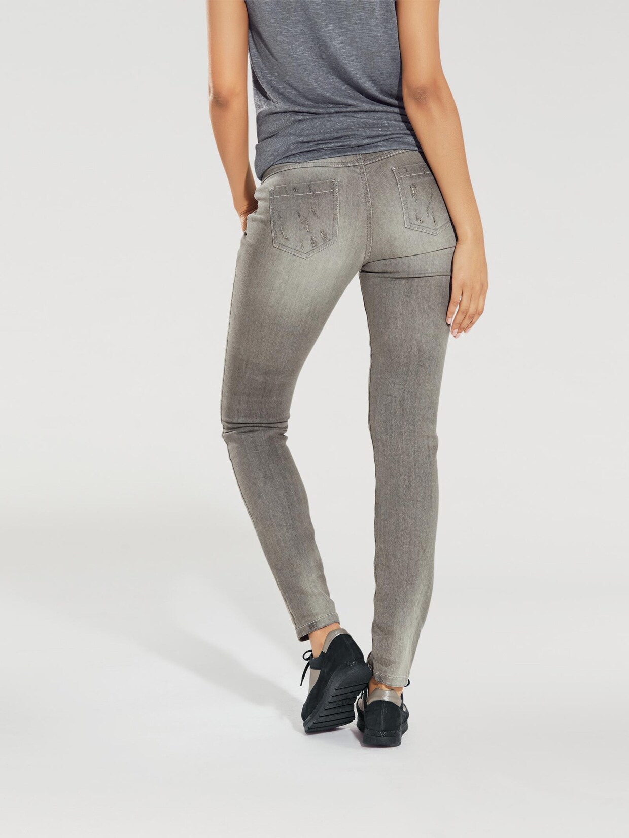 Linea Tesini Skinny-Jeans - grey denim