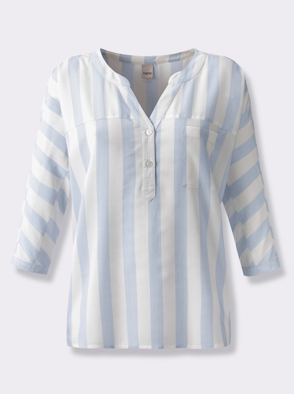 heine Gestreifte Bluse - ecru-himmelblau-gestreift