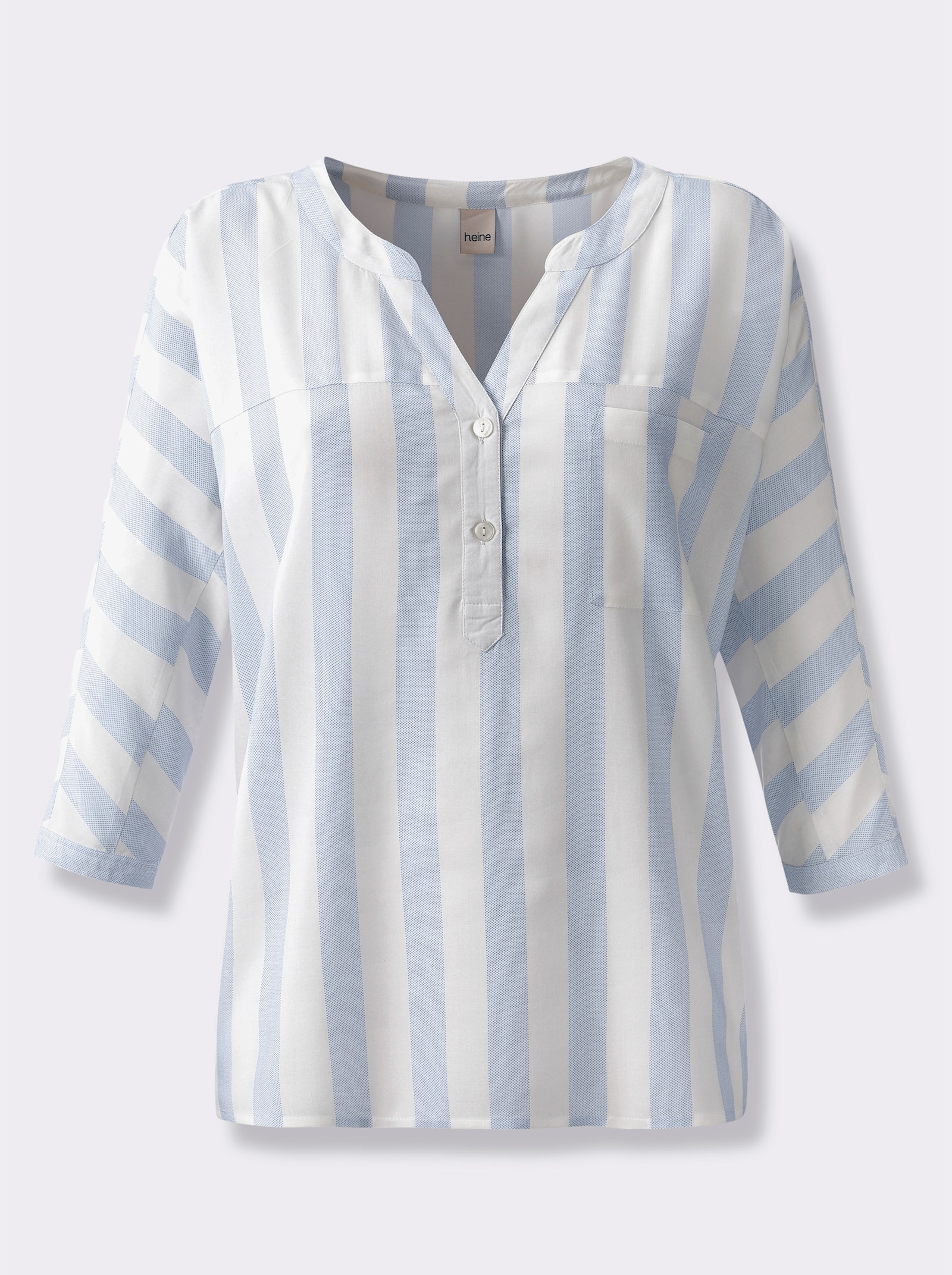 heine Gestreifte Bluse mit Fledermausärmeln - ecru-himmelblau-gestreift