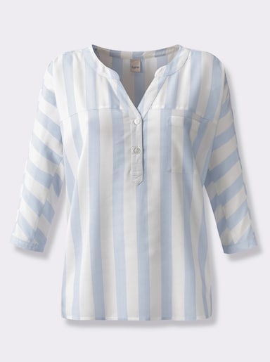 heine Gestreifte Bluse - ecru-himmelblau-gestreift