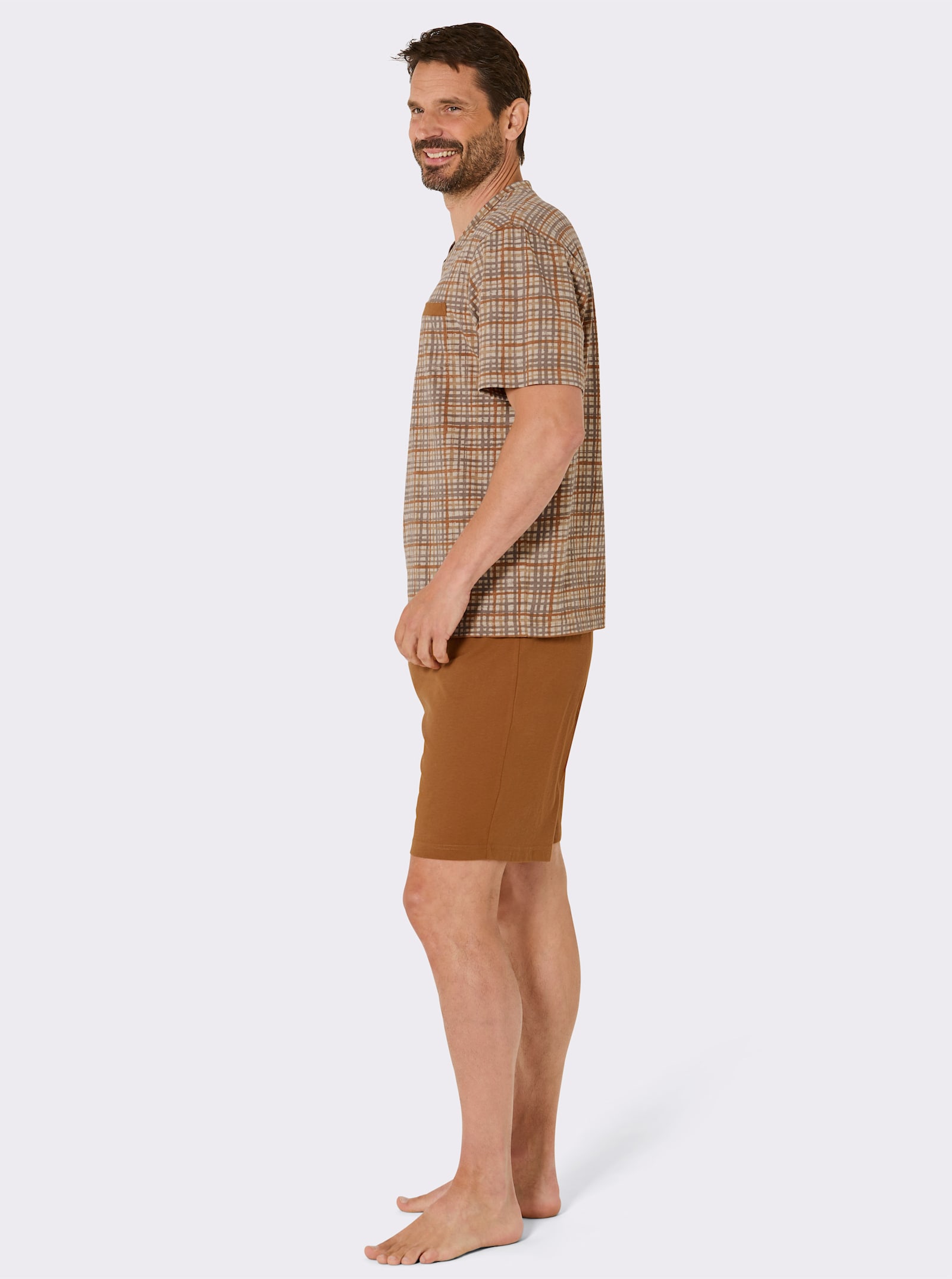 wäschepur men Shortys im preiswerten Doppelpack - cognac-kariert + schilf-kariert