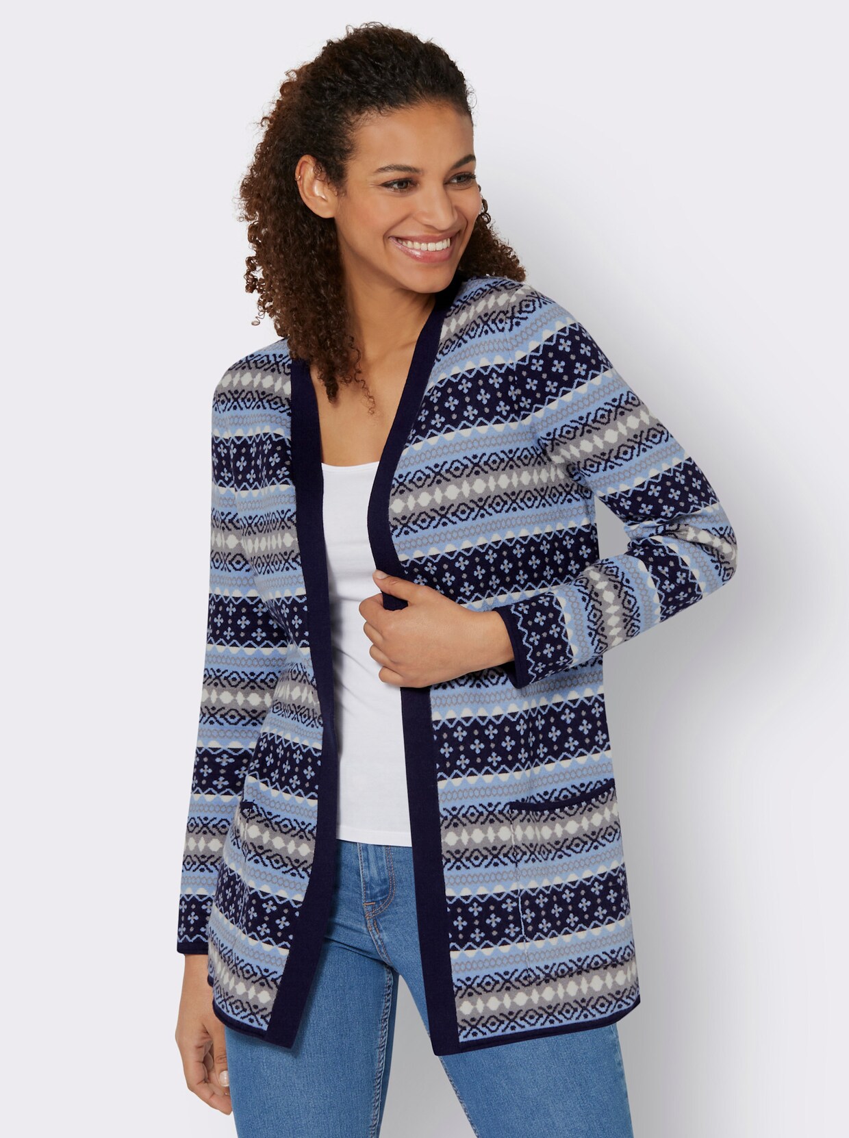 Strickjacke - marine-bleu-gemustert