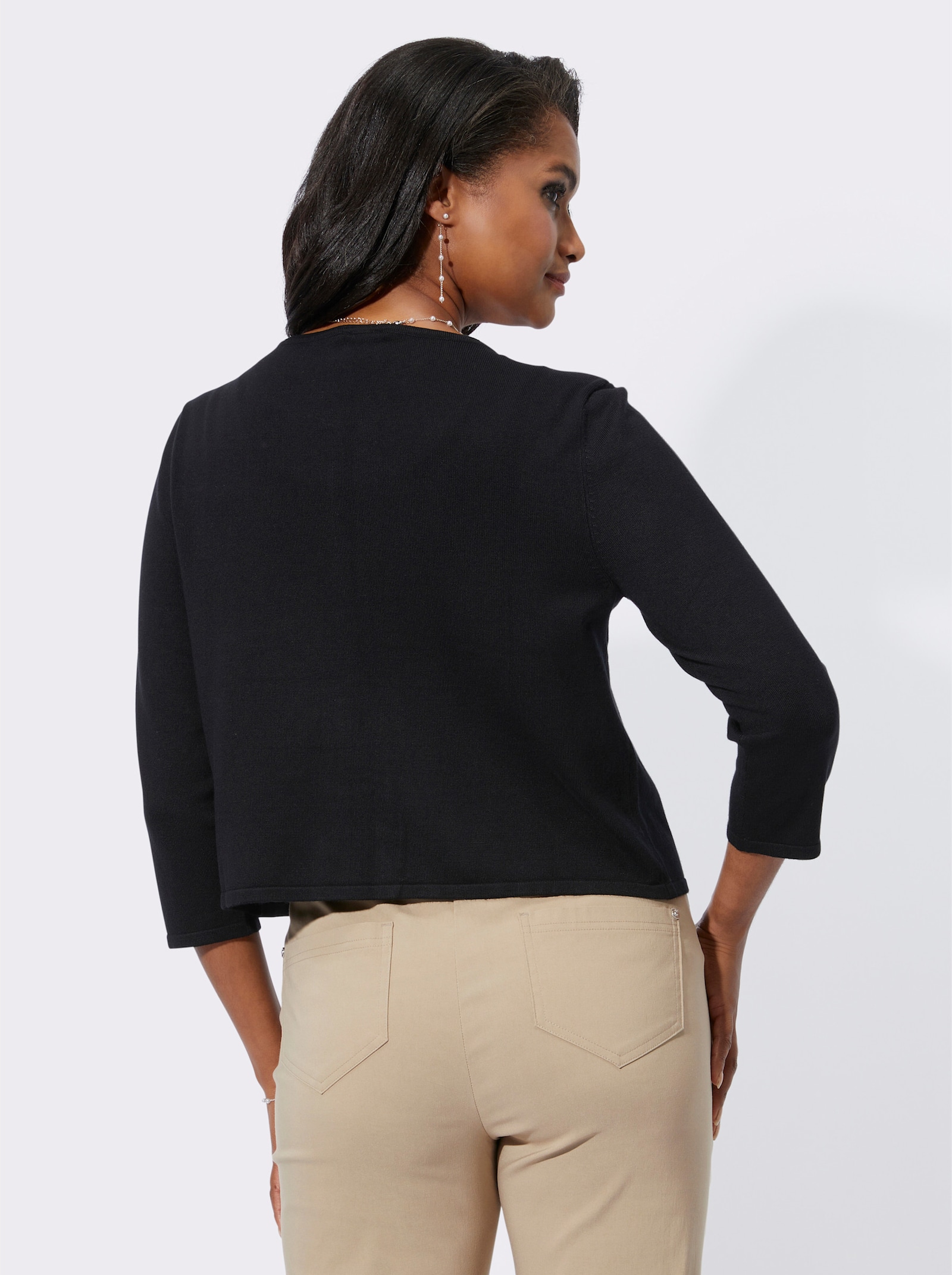 Bolero mit Zierspange - schwarz