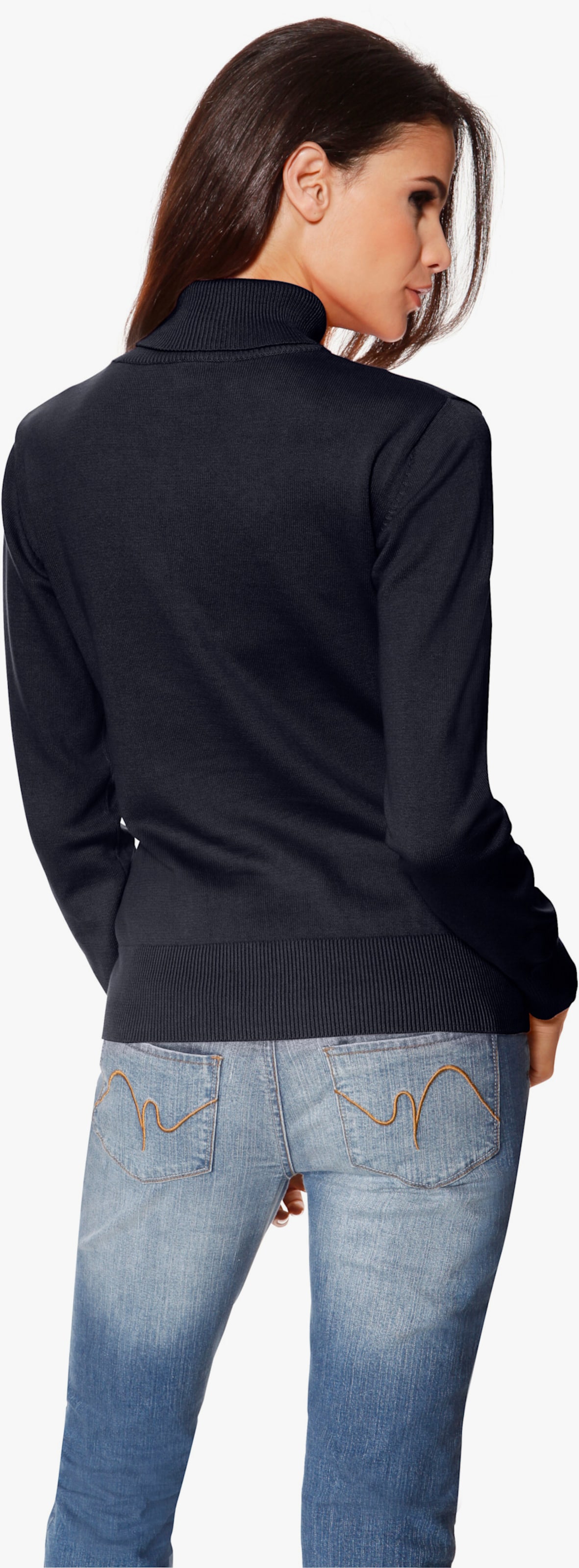 heine Rollkragenpullover in Feinstrick-Qualität - marine