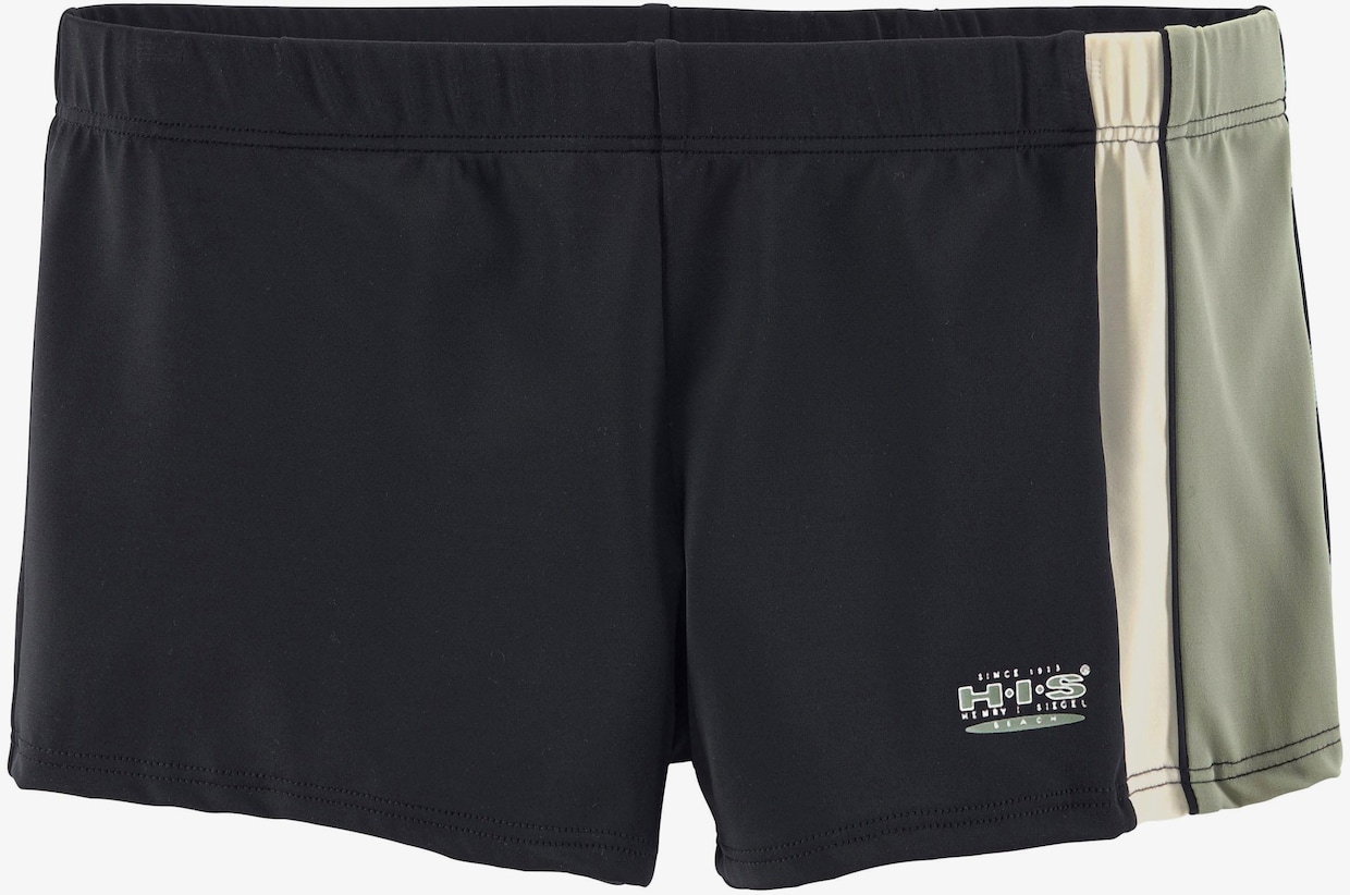 H.I.S Boxer-Badehose - schwarz-oliv