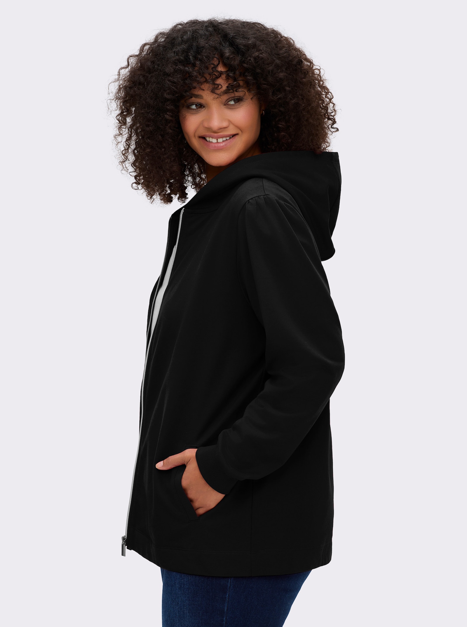 sheego Sweatjacke - schwarz