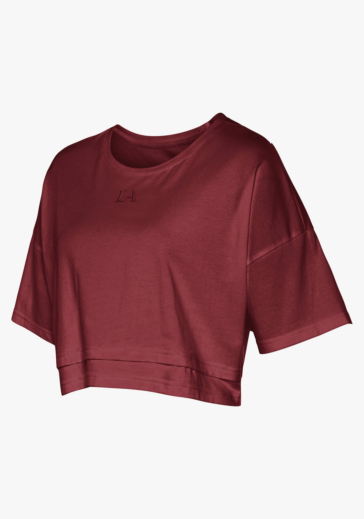 LASCANA Kurzarmshirt - dunkelrot